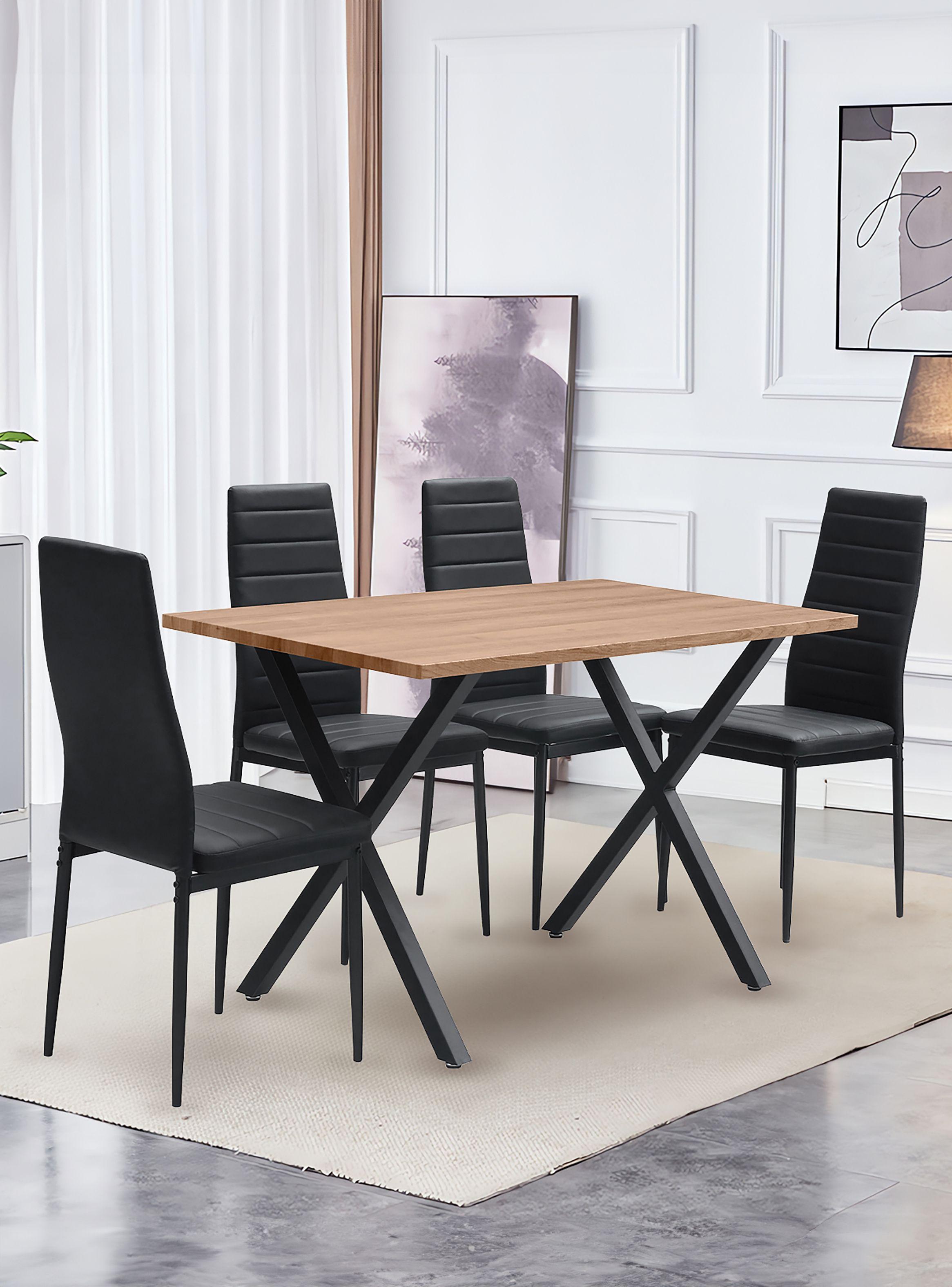Pack 4 Silla de Comedor Boston Negro-5