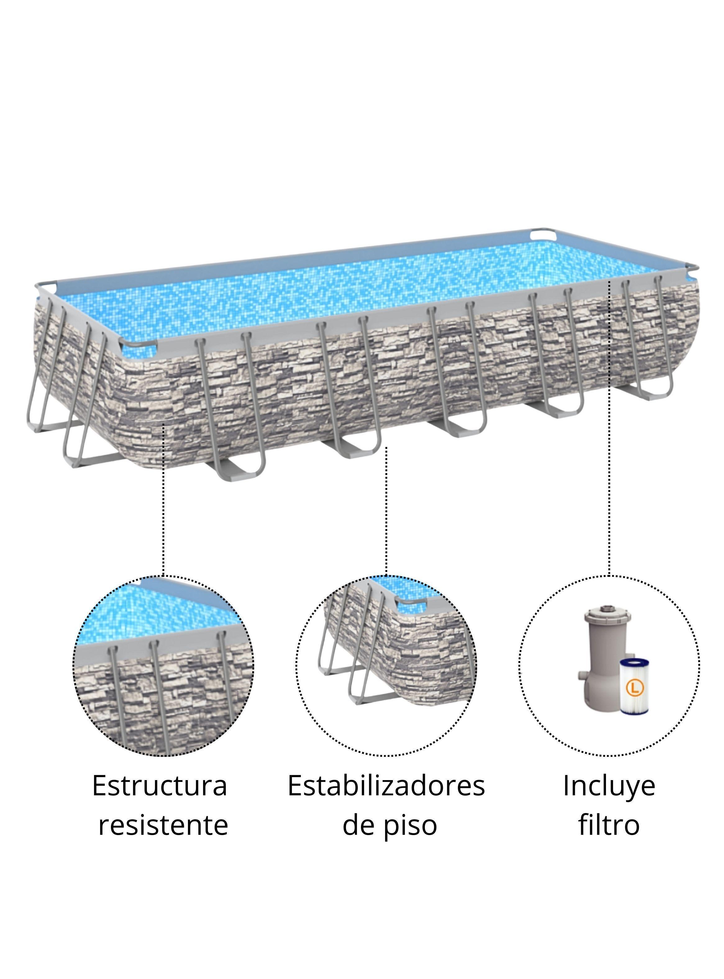Piscina Familiar Rectangular 122x250x540 cm 12871 Litros-4