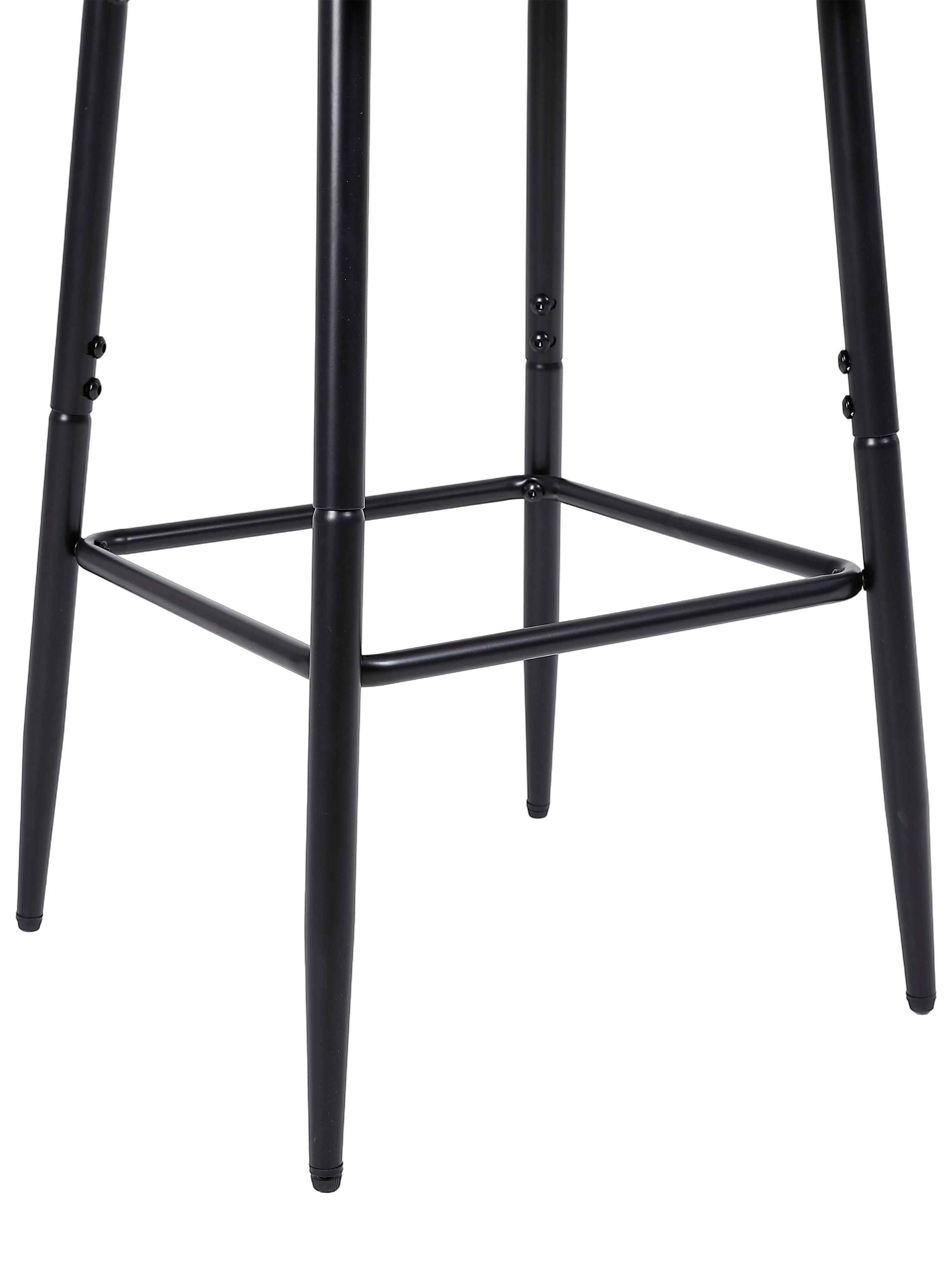 Pack 2 Pisos de Bar de Cocina Mid-Century con Respaldo Negro-3