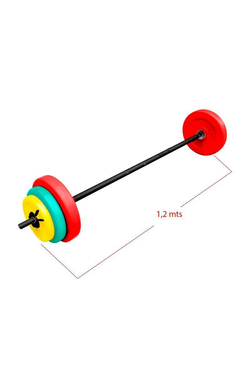 SET PESAS 20 KG BARRA 1.2 MTS + DISCOS DE COLORES-4