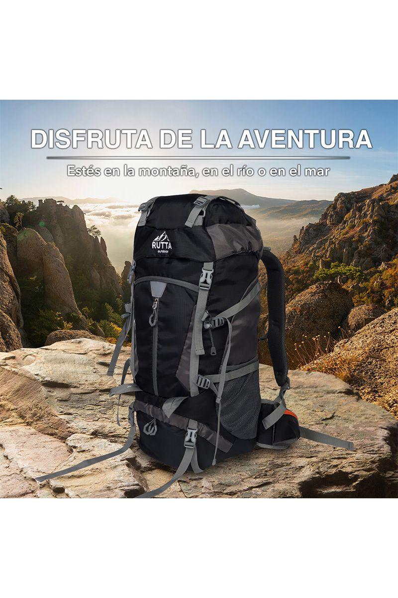 MOCHILA CAMPING 65L NEGRO-4
