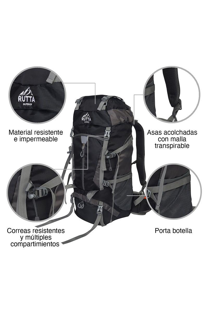 MOCHILA CAMPING 65L NEGRO-3