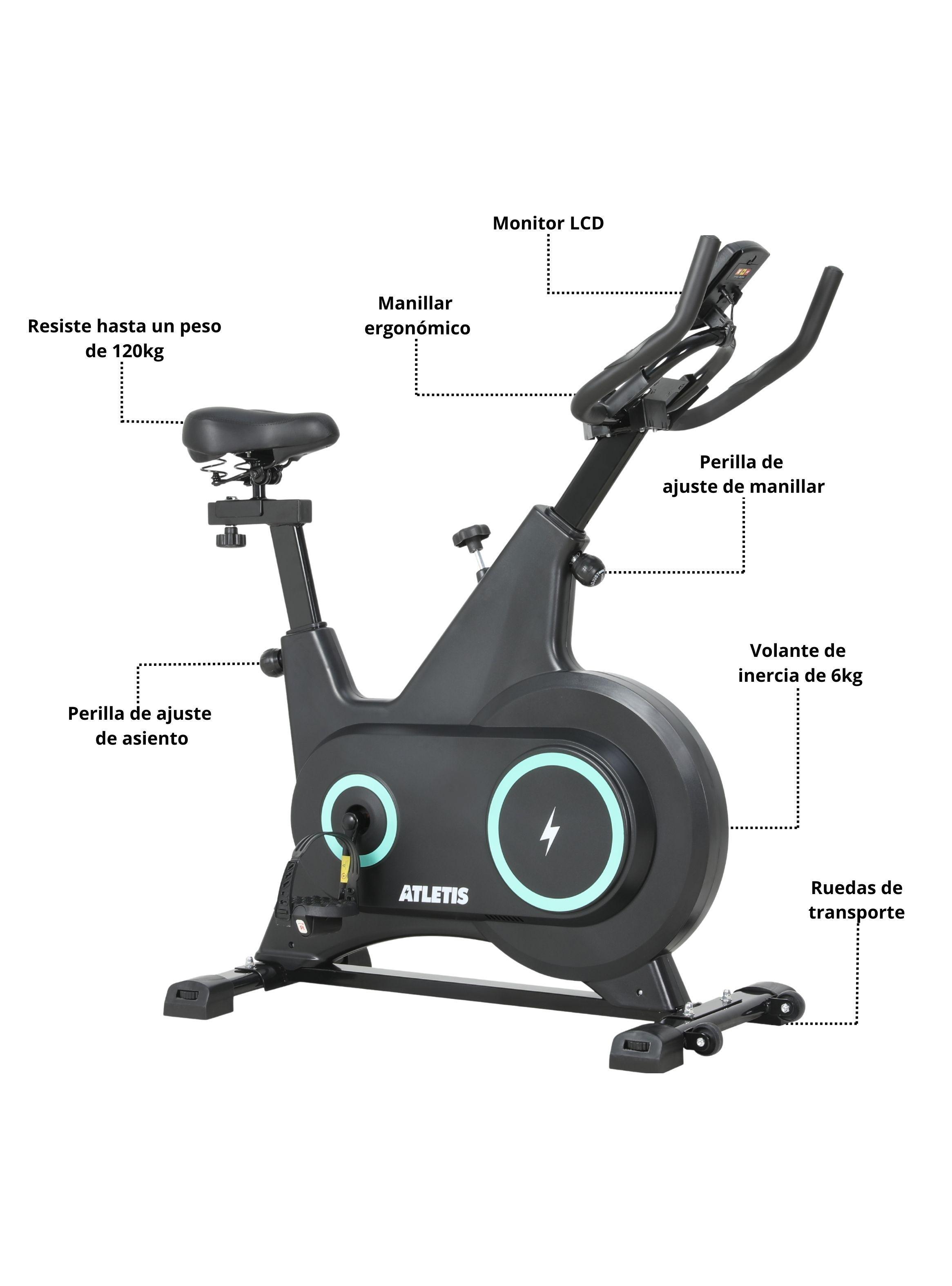Bicicleta Spinning K300 Pro con Volante Inercia 6 kg Rojo-6