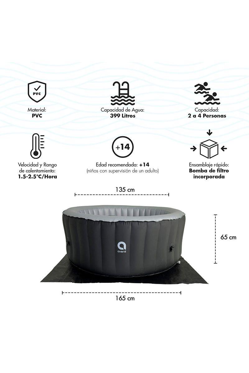 Spa Inflable Negro-2