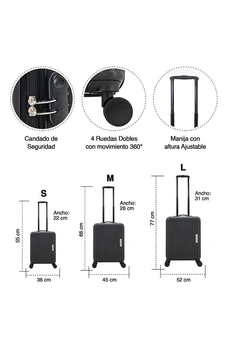 Set de 3 Maletas Rígidas Misuri Negro-2