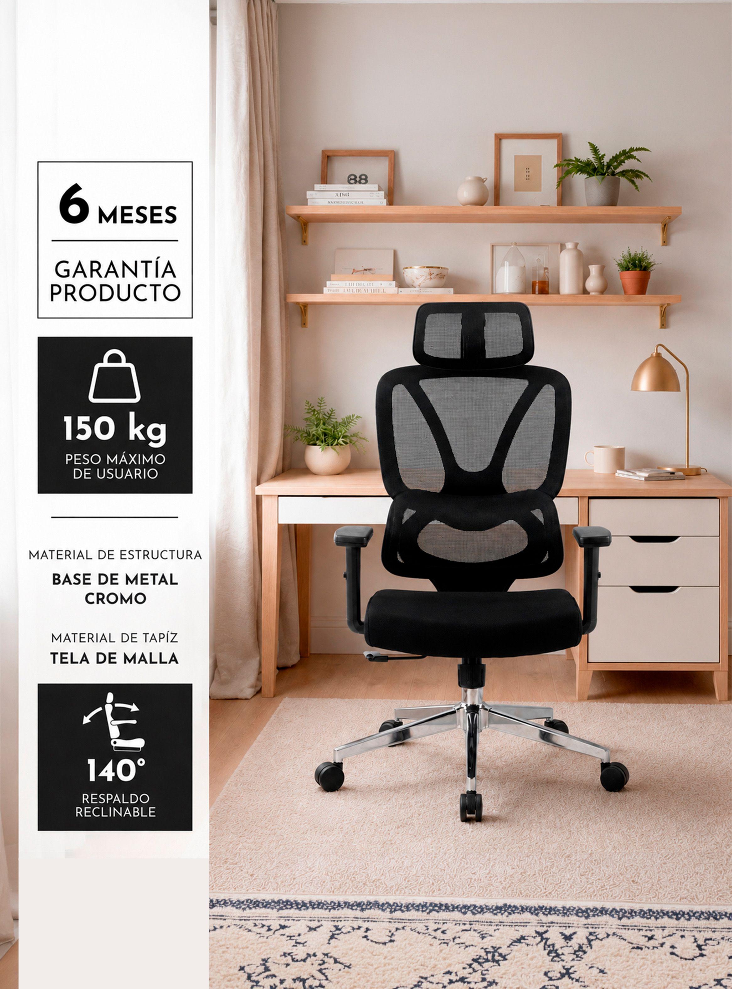 Silla Escritorio Ergonómica Base Metálica Dominus Pro-2