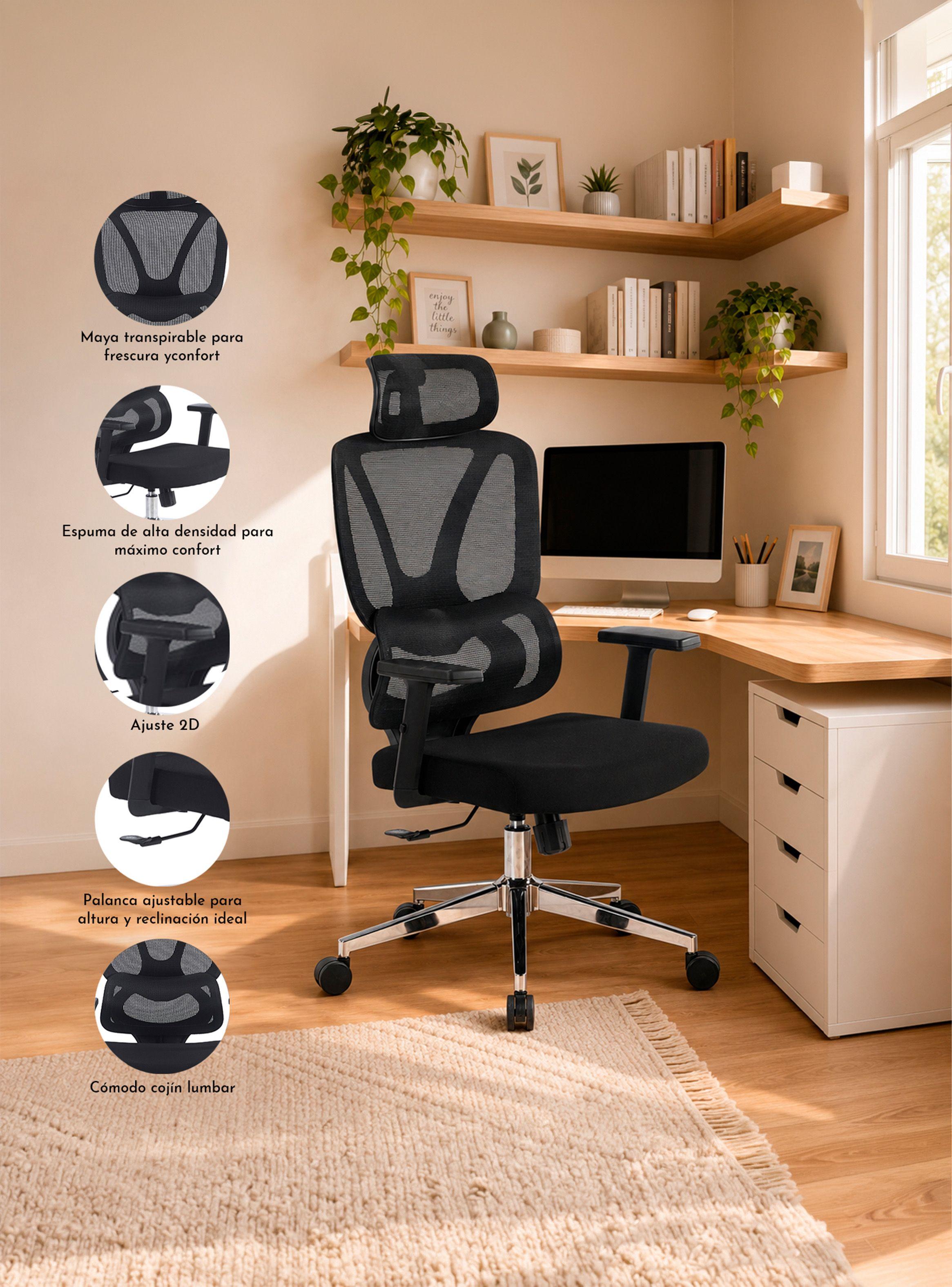 Silla Escritorio Ergonómica Base Metálica Dominus Pro-4