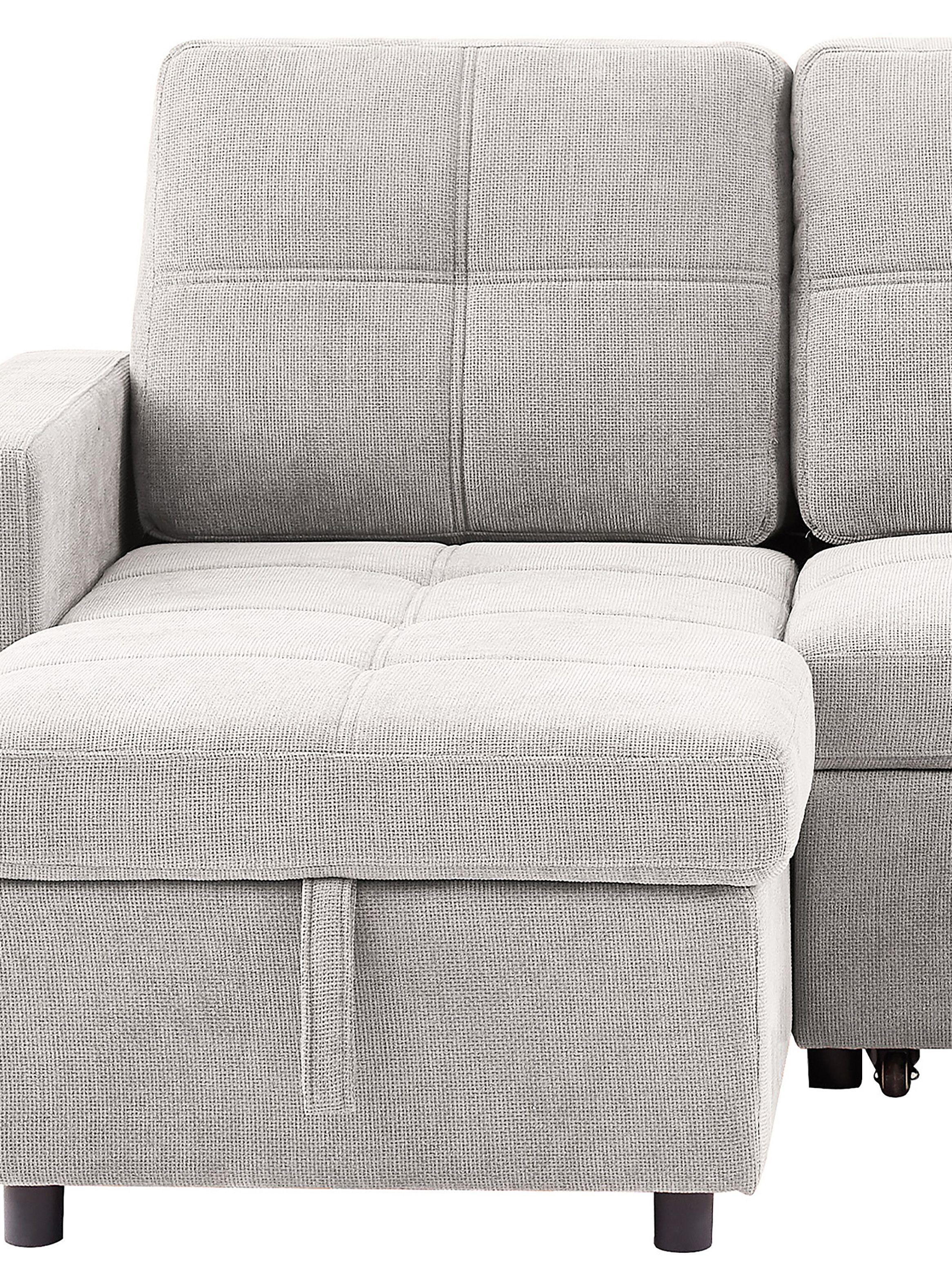 Sofá Cama 3 Cuerpos Beige 216x106x91cm Almacenaje-5