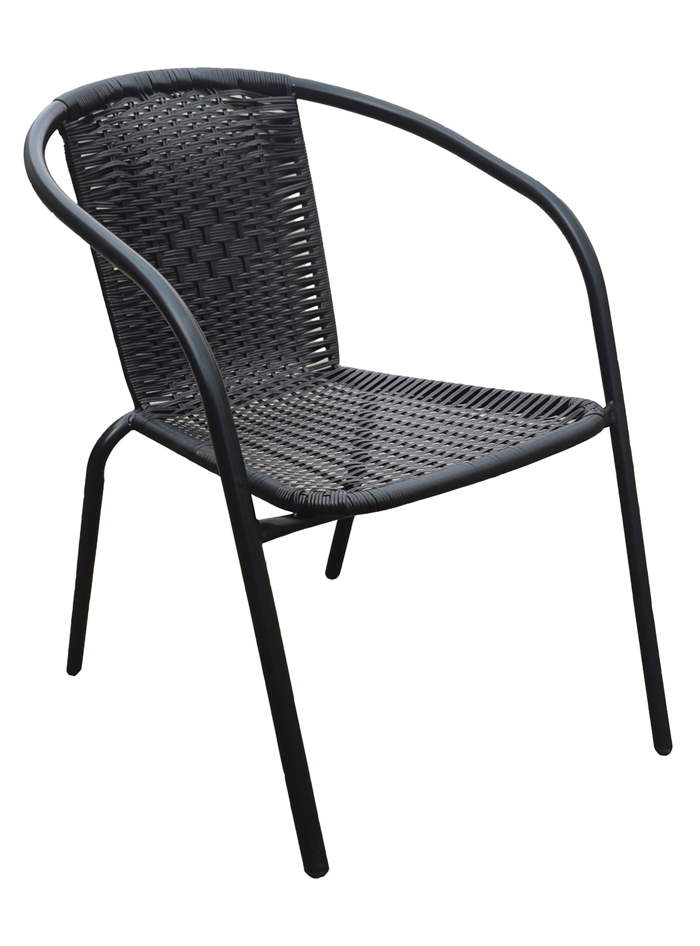 Set terraza Maceio 4 sillas + Mesa vidrio 80x70 cm Negro-3