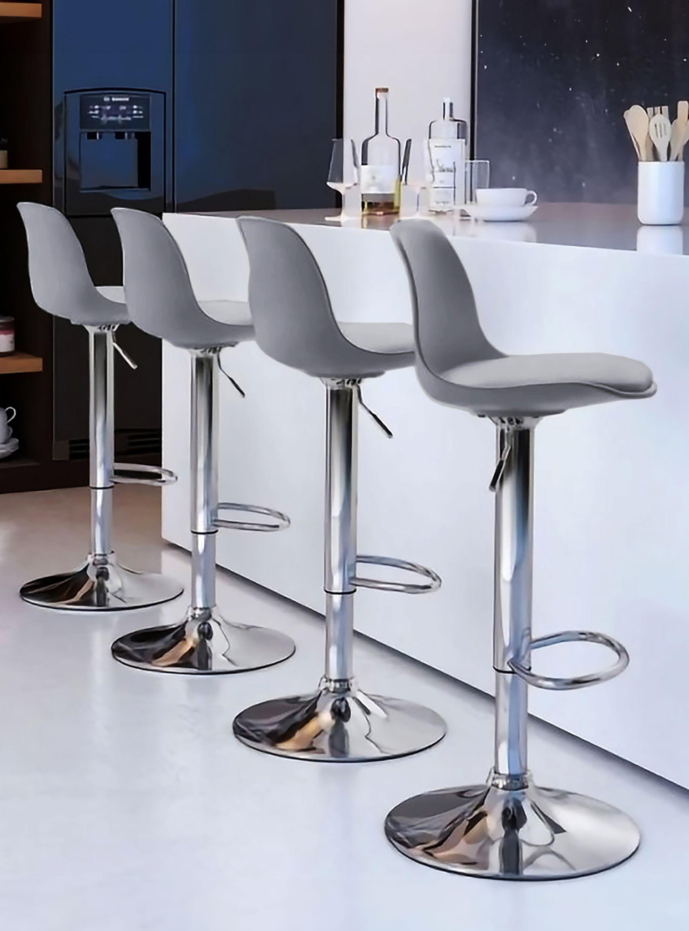 Pack 2 Sillas Altas Bar Taburete Orlando-T Gris-1