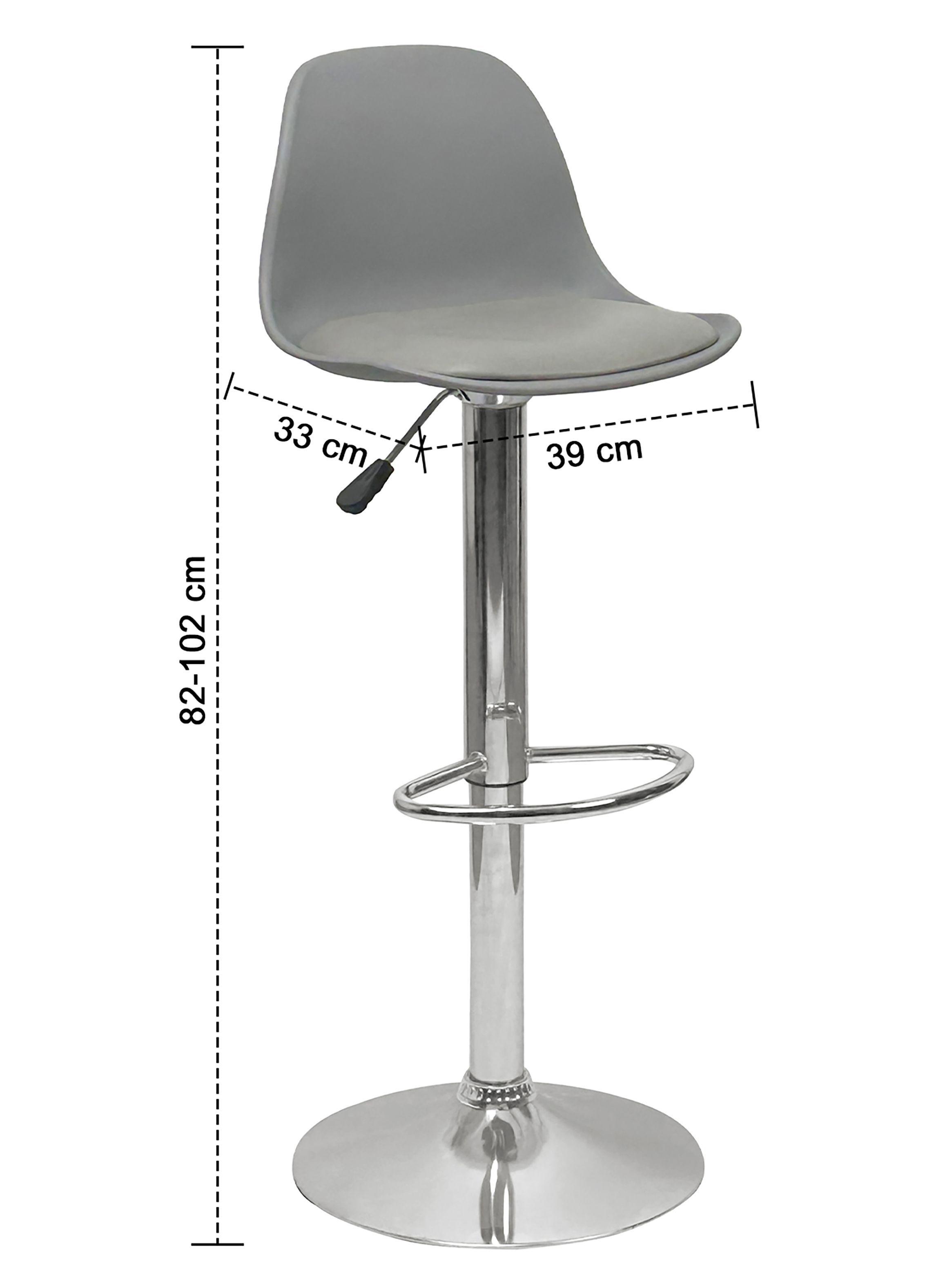 Pack 2 Sillas Altas Bar Taburete Orlando-T Gris-2