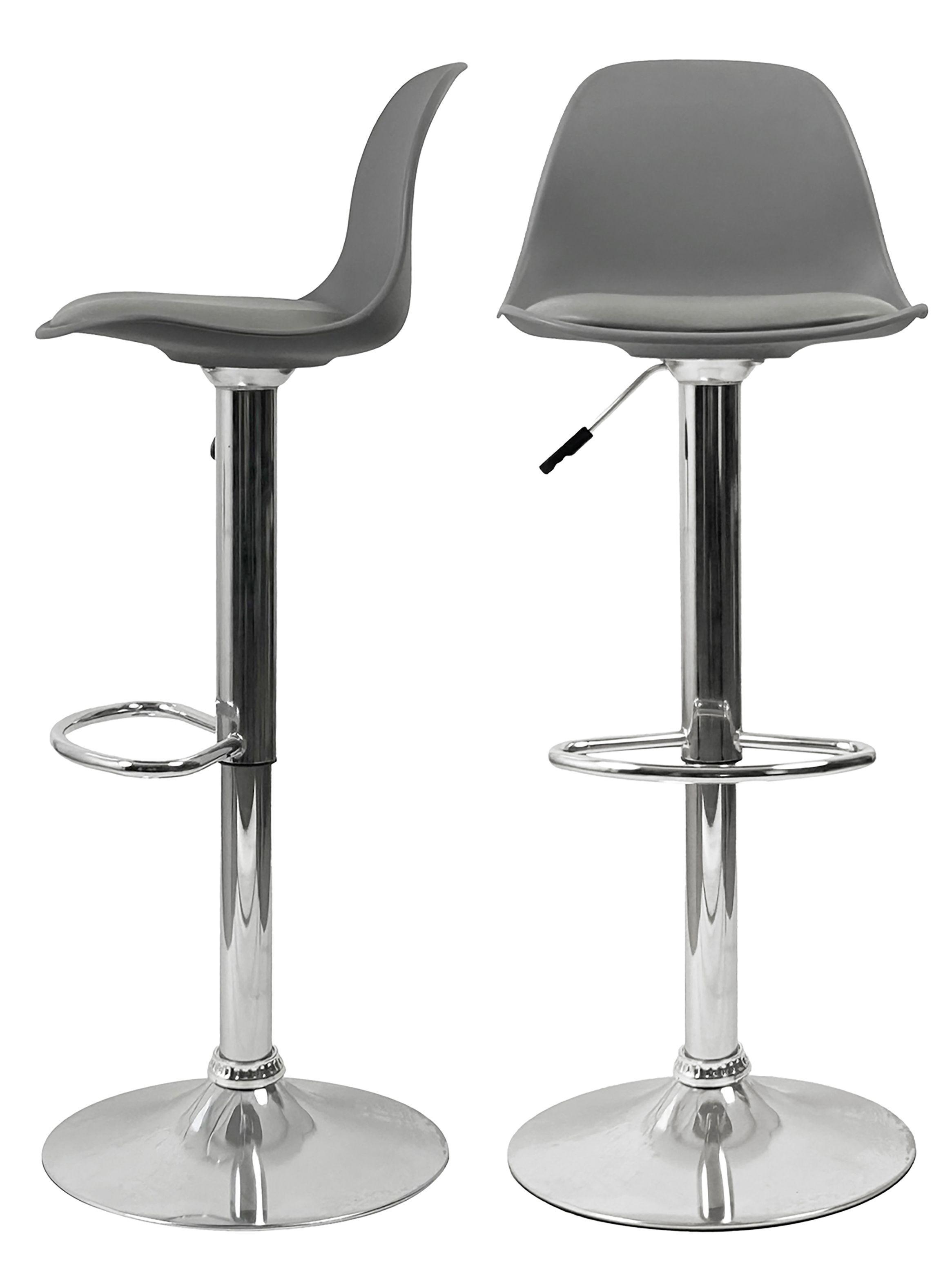 Pack 2 Sillas Altas Bar Taburete Orlando-T Gris-3