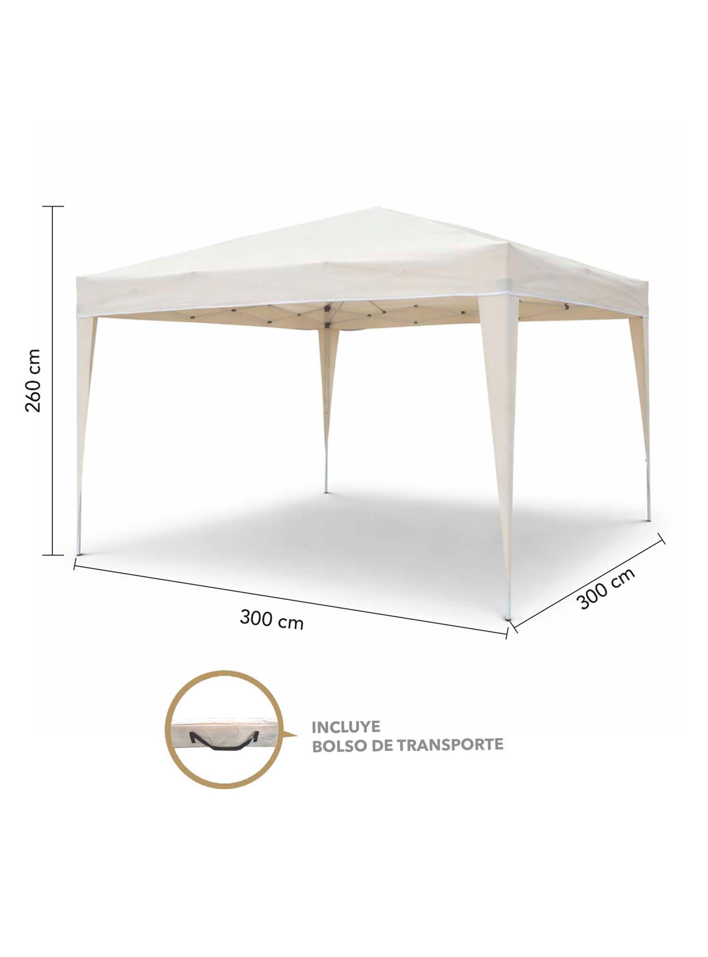 Toldo Terraza 3x3 m Reforzado con Bolsa de Transporte Beige-2