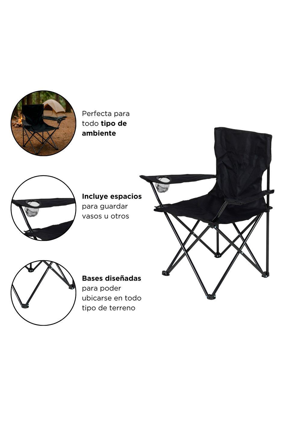 Silla Plegable Camping Villarrica Negro-3