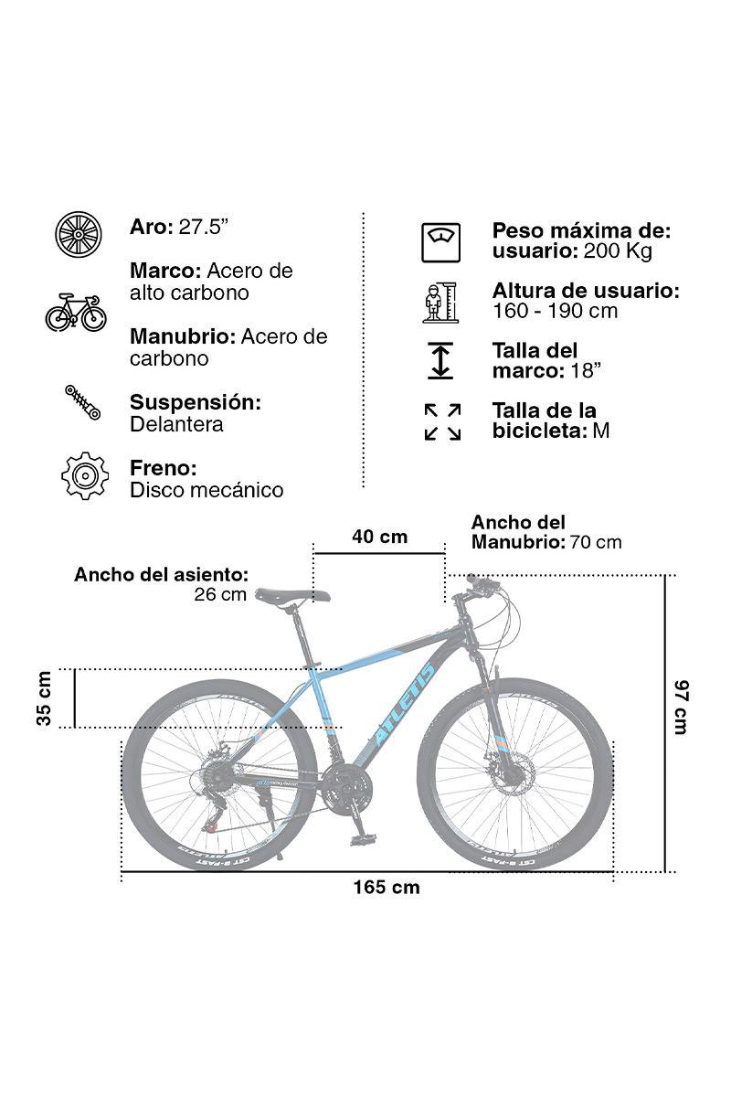Bicicleta Mountain Bike Cyclone Aro 27,5" 21Vel Hombre Azul-2