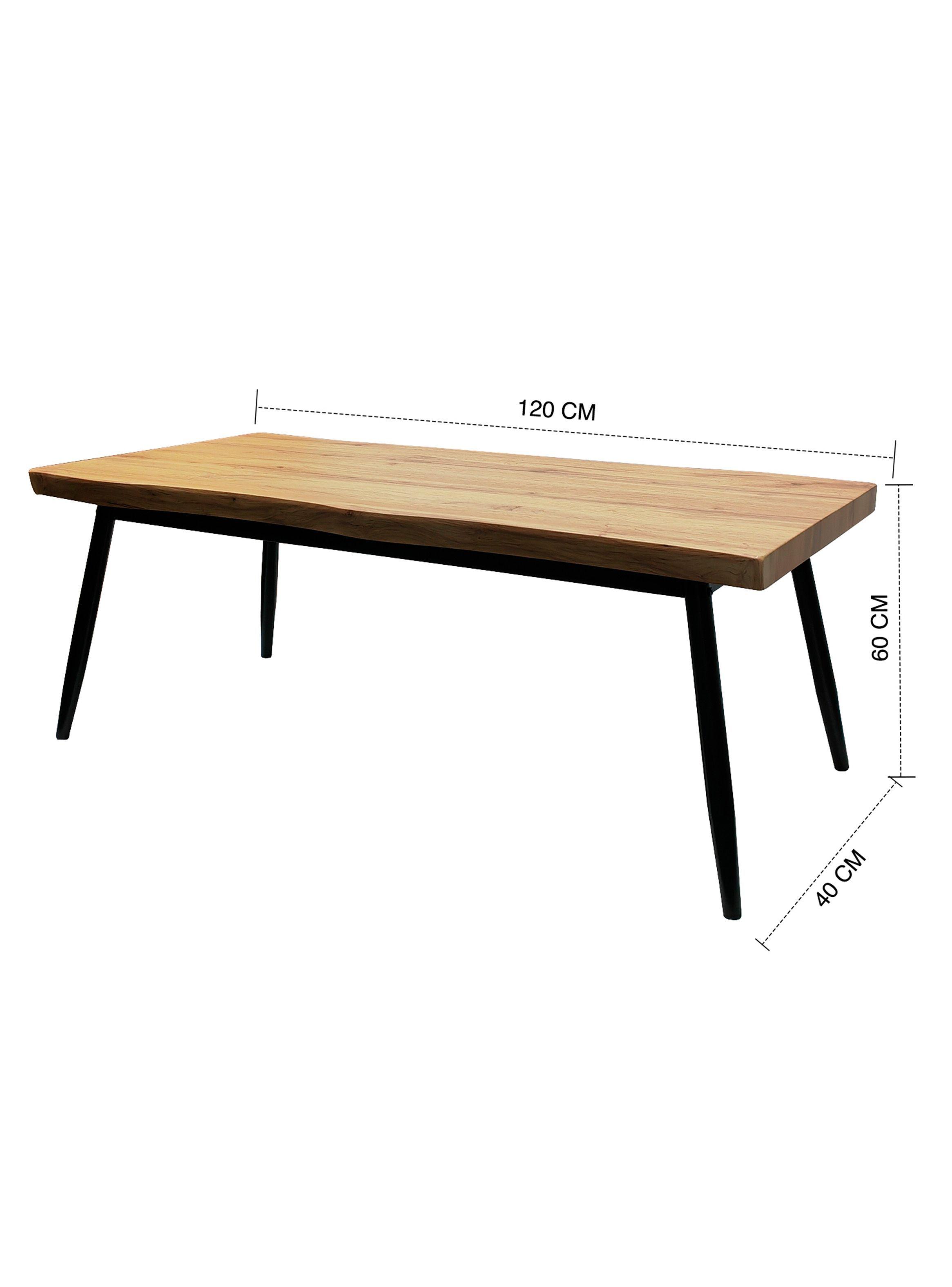 Mesa de centro 40x60x120 Metal Madera-2