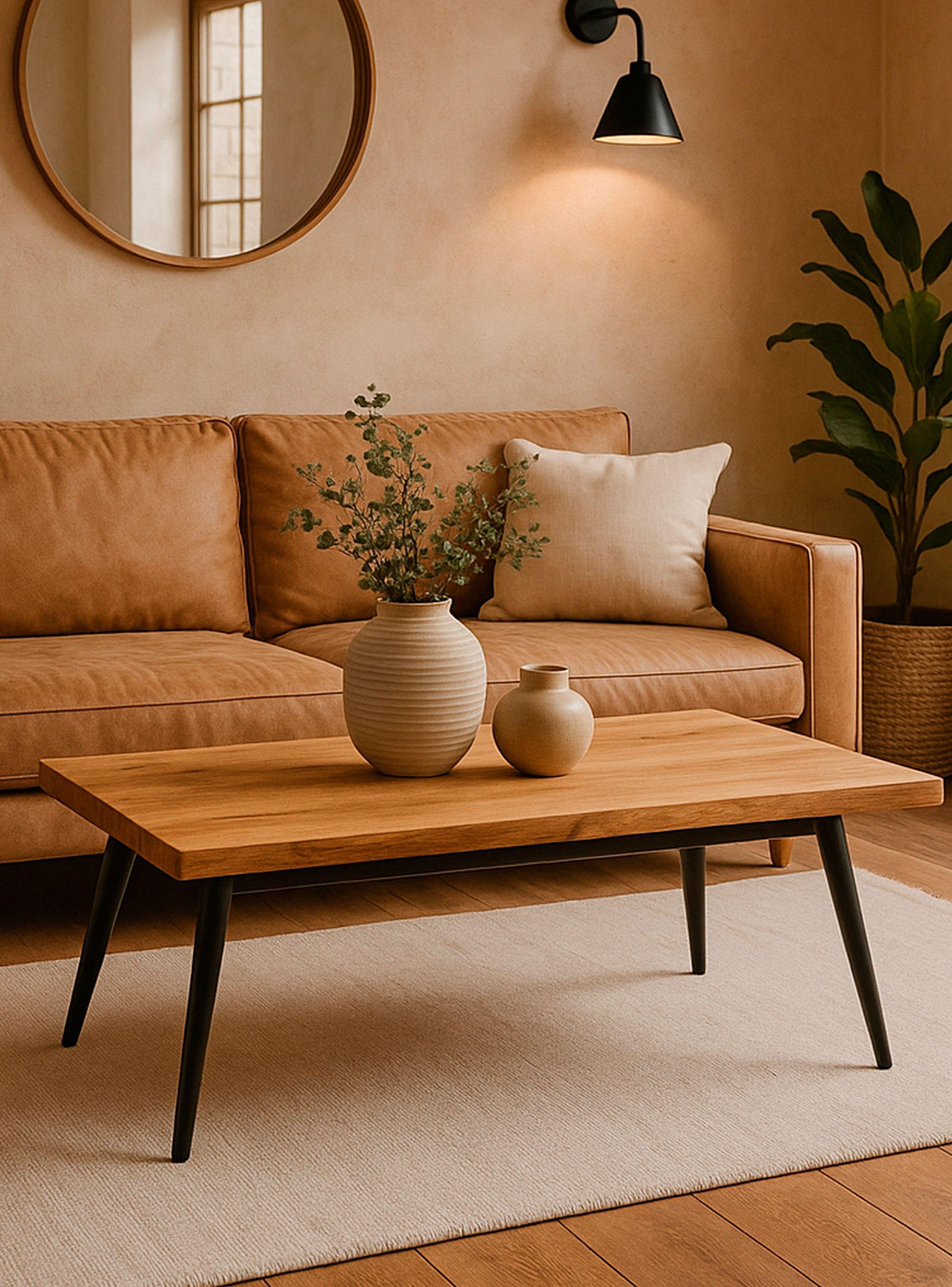 Mesa de centro 40x60x120 Metal Madera-5