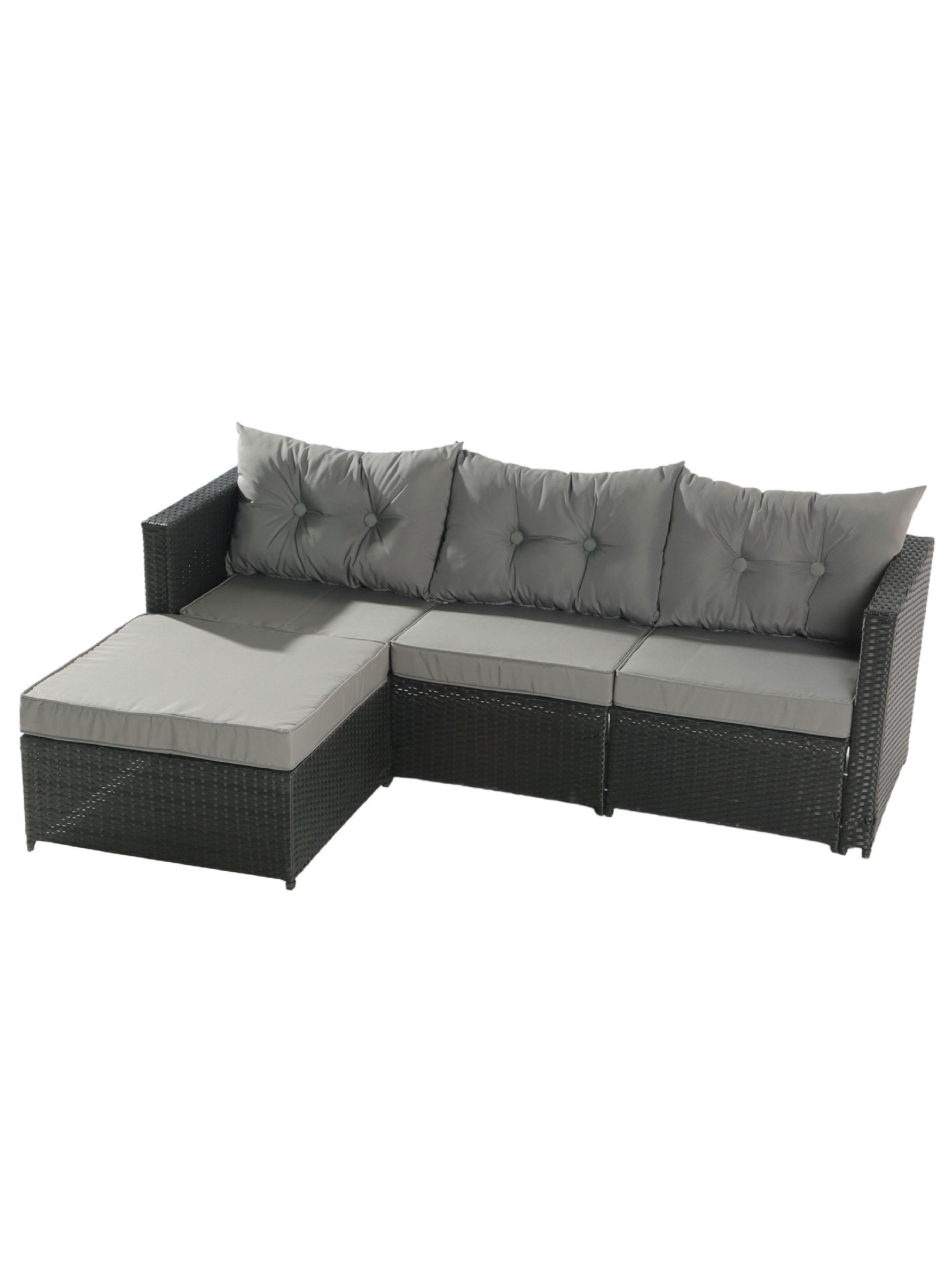 Seccional Intercambiable 3 Cuerpos Terraza Sofa y Mesa gris-2