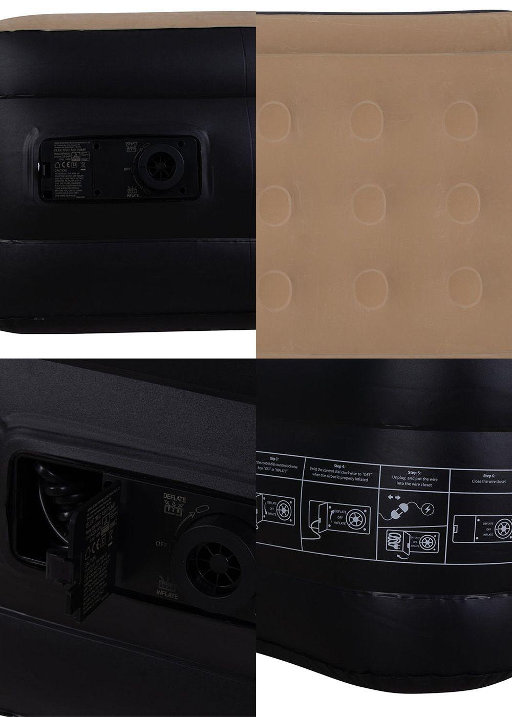 Colchón Inflable Eléctrico Individual 1 Plaza Café-2