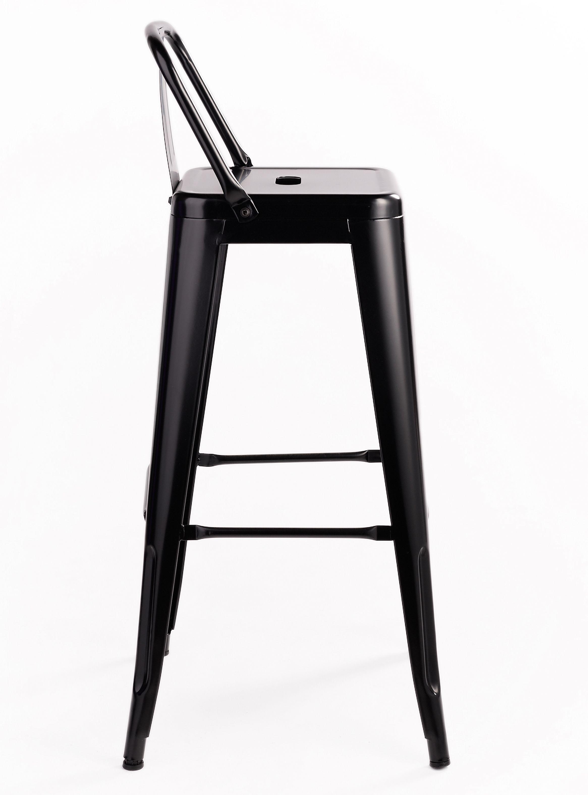 Pack 4 Piso Bar Taburete Tolix Respaldo Negro-3