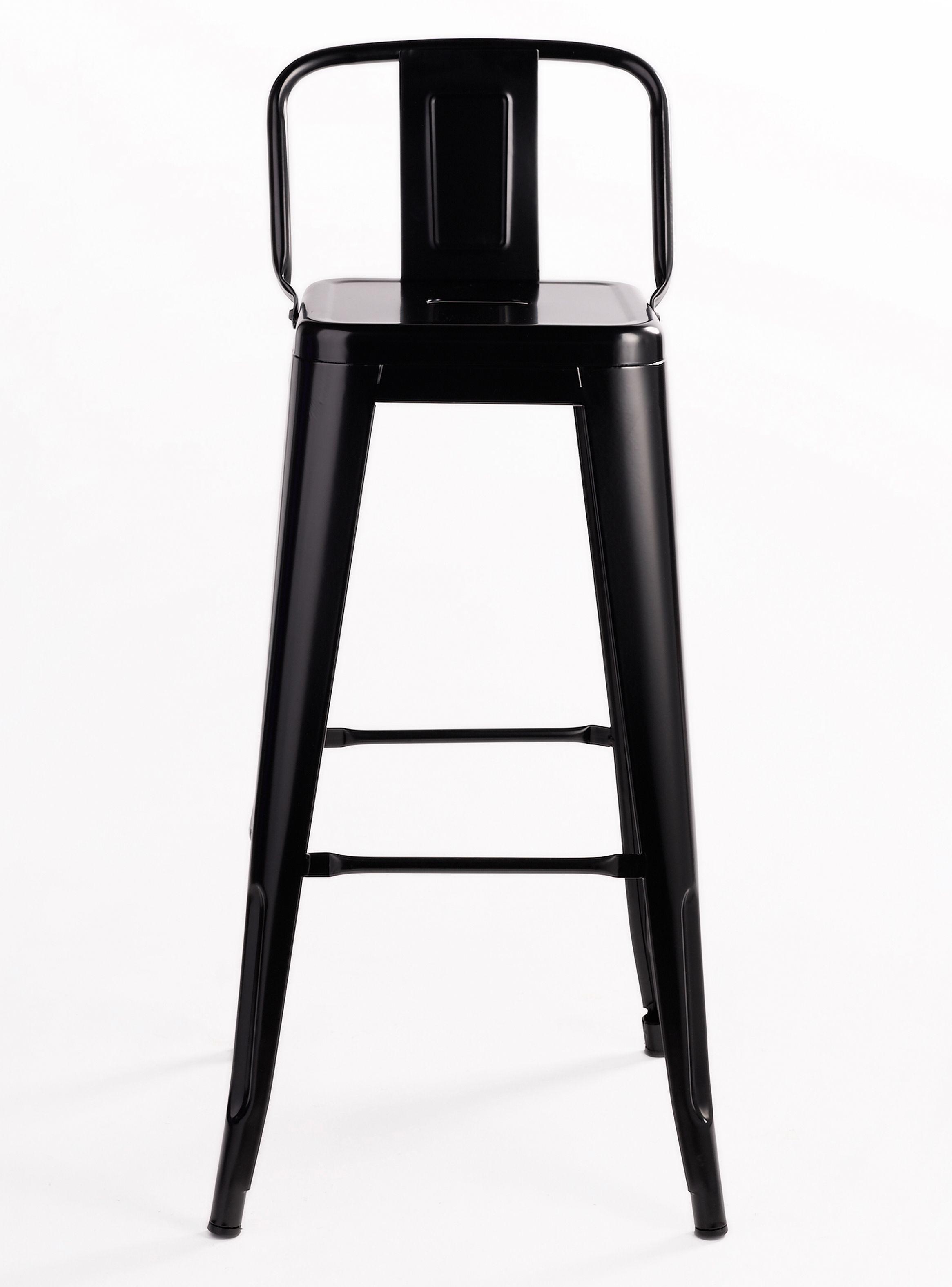 Pack 4 Piso Bar Taburete Tolix Respaldo Negro-4