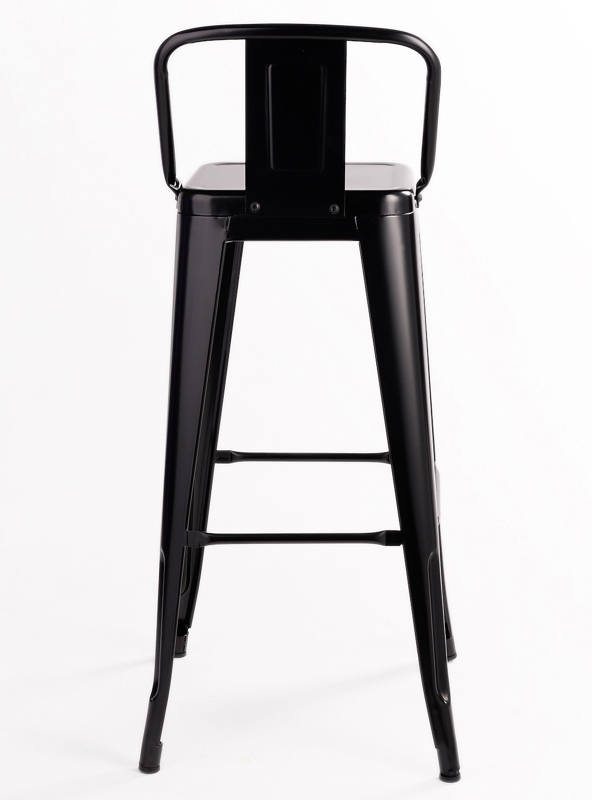 Pack 4 Piso Bar Taburete Tolix Respaldo Negro-5