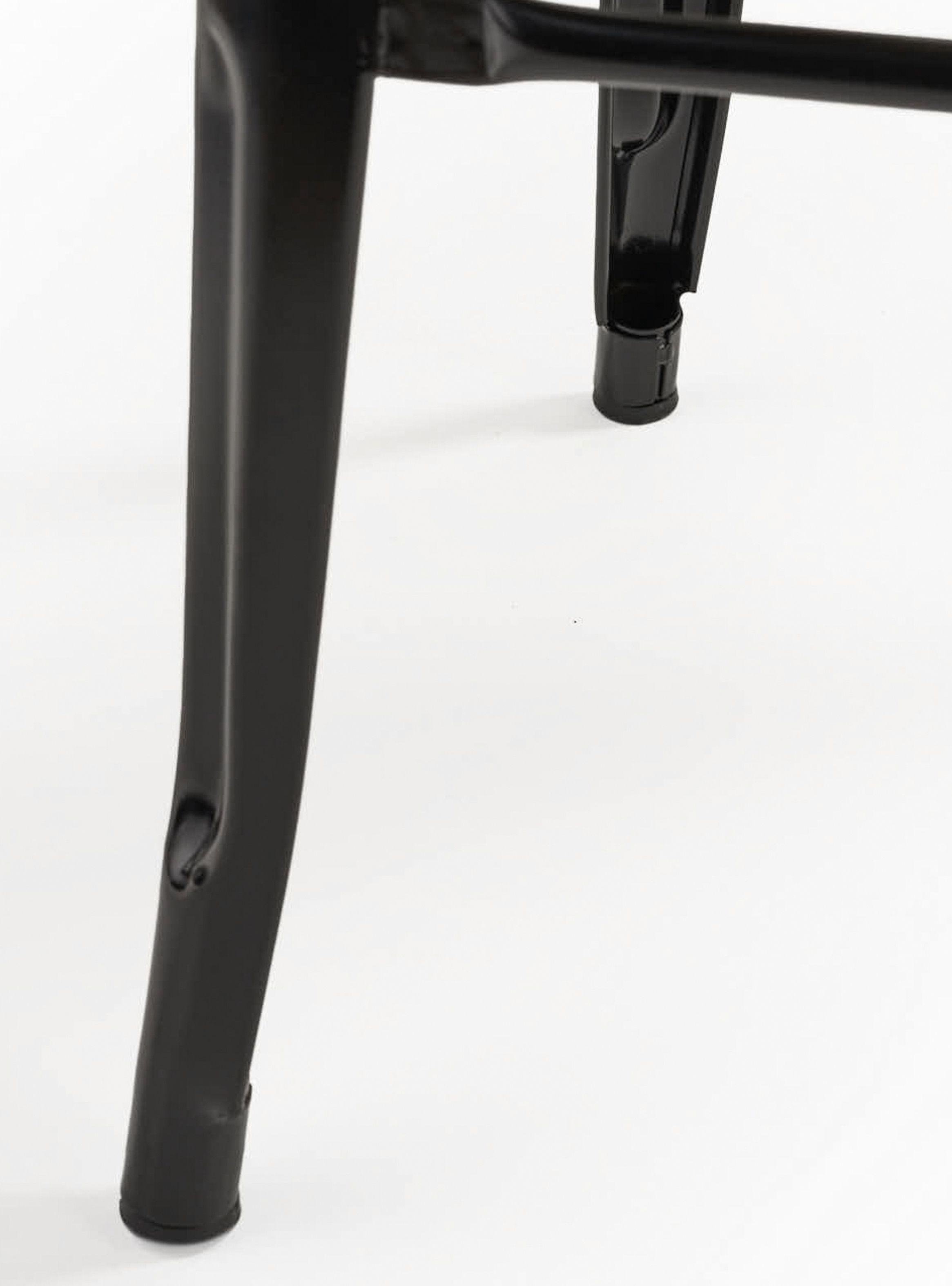 Pack 4 Piso Bar Taburete Tolix Respaldo Negro-7