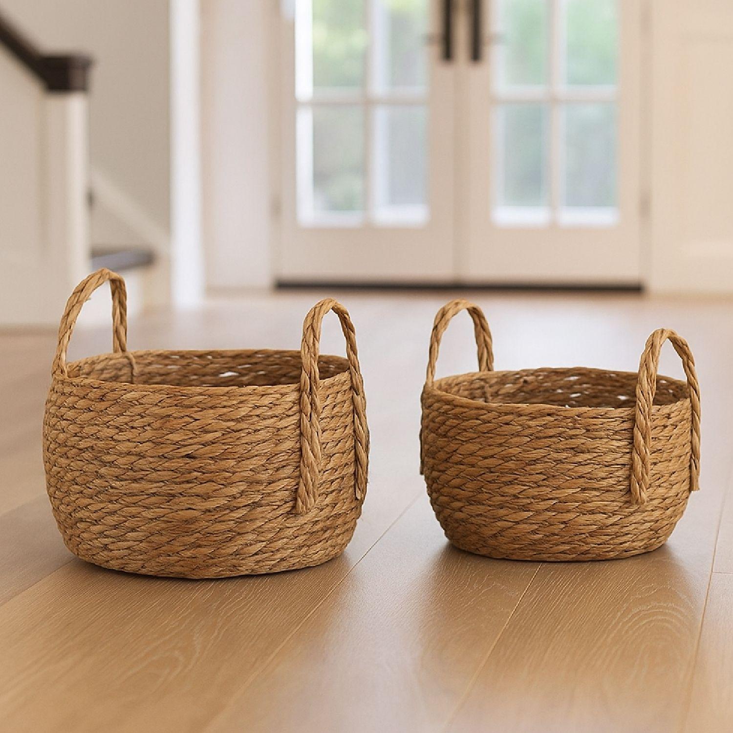 Set Dos Canastos Organizadores con Asas Natural-2