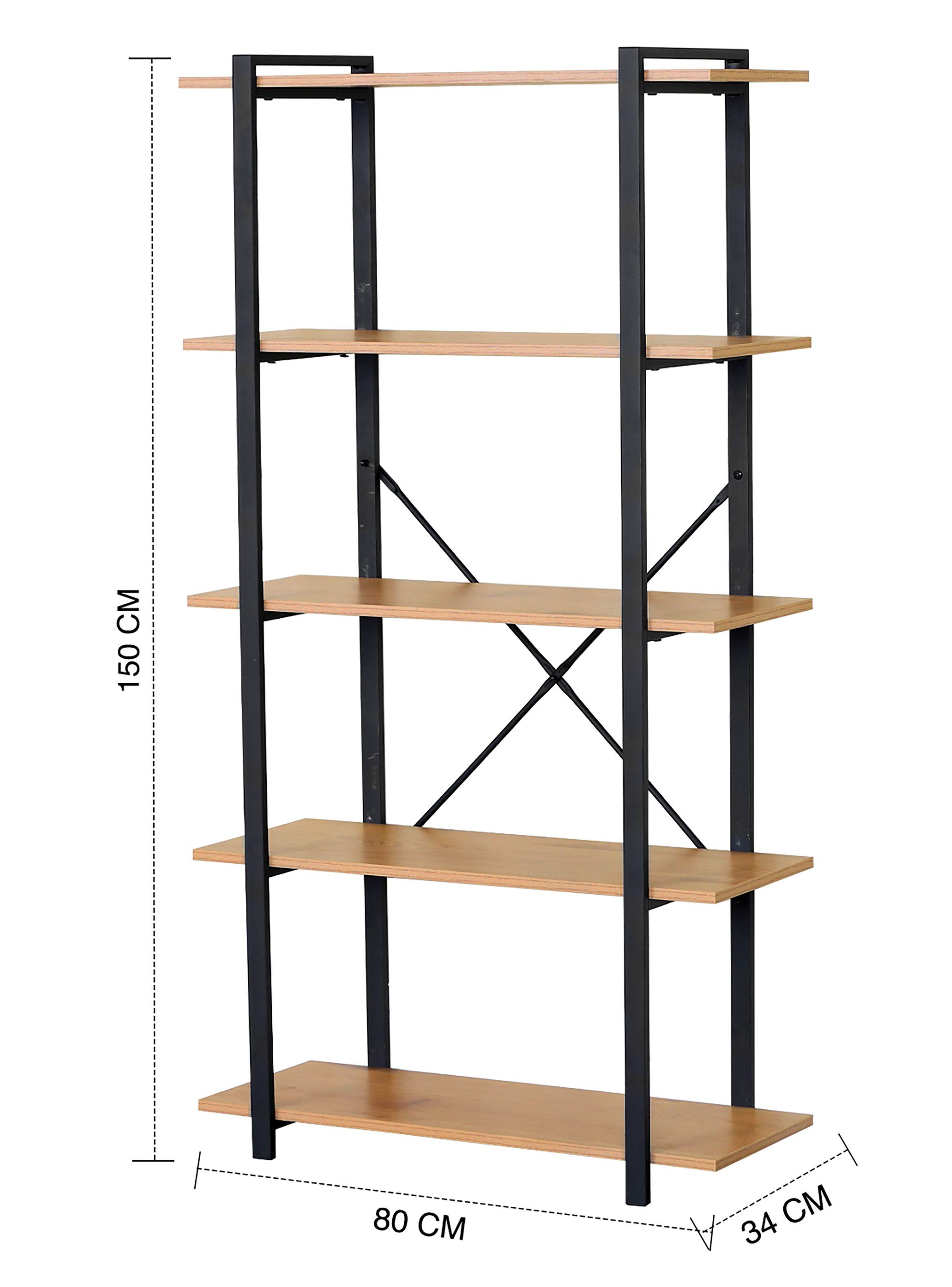 Estante 5 Niveles 80X34X150 cm Industrial-2