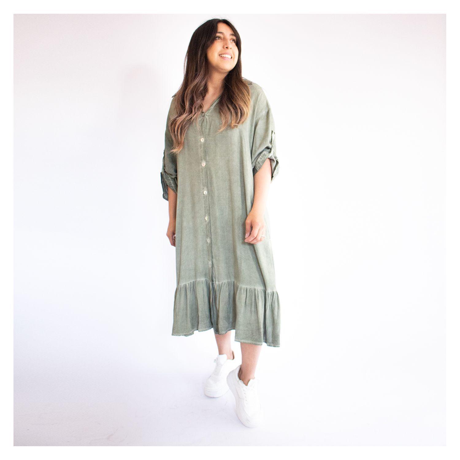 Vestido Tipo Camison Manga 3/4-0