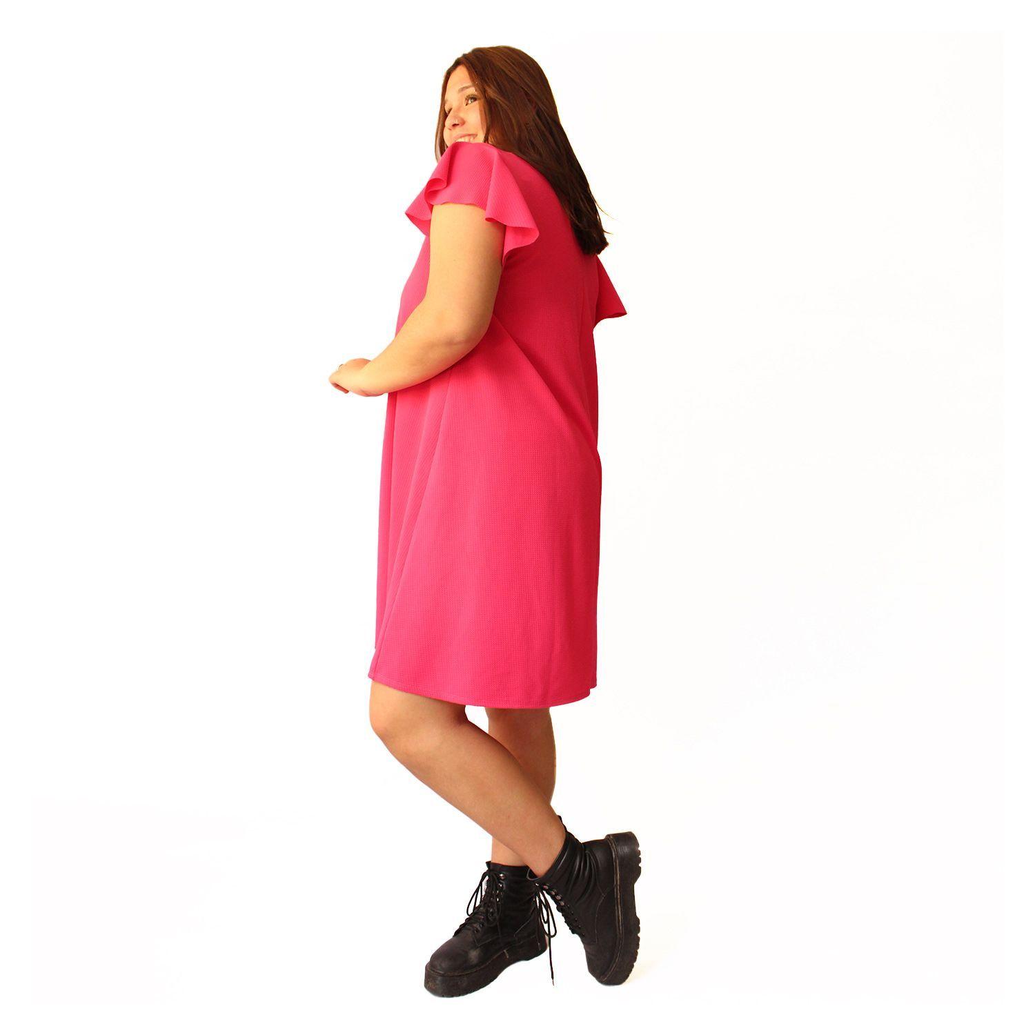 Vestido Manga Corta Martina Fucsia-1