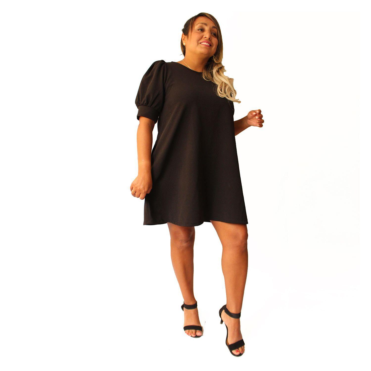 Vestido Dianna Manga Corta Negro-1