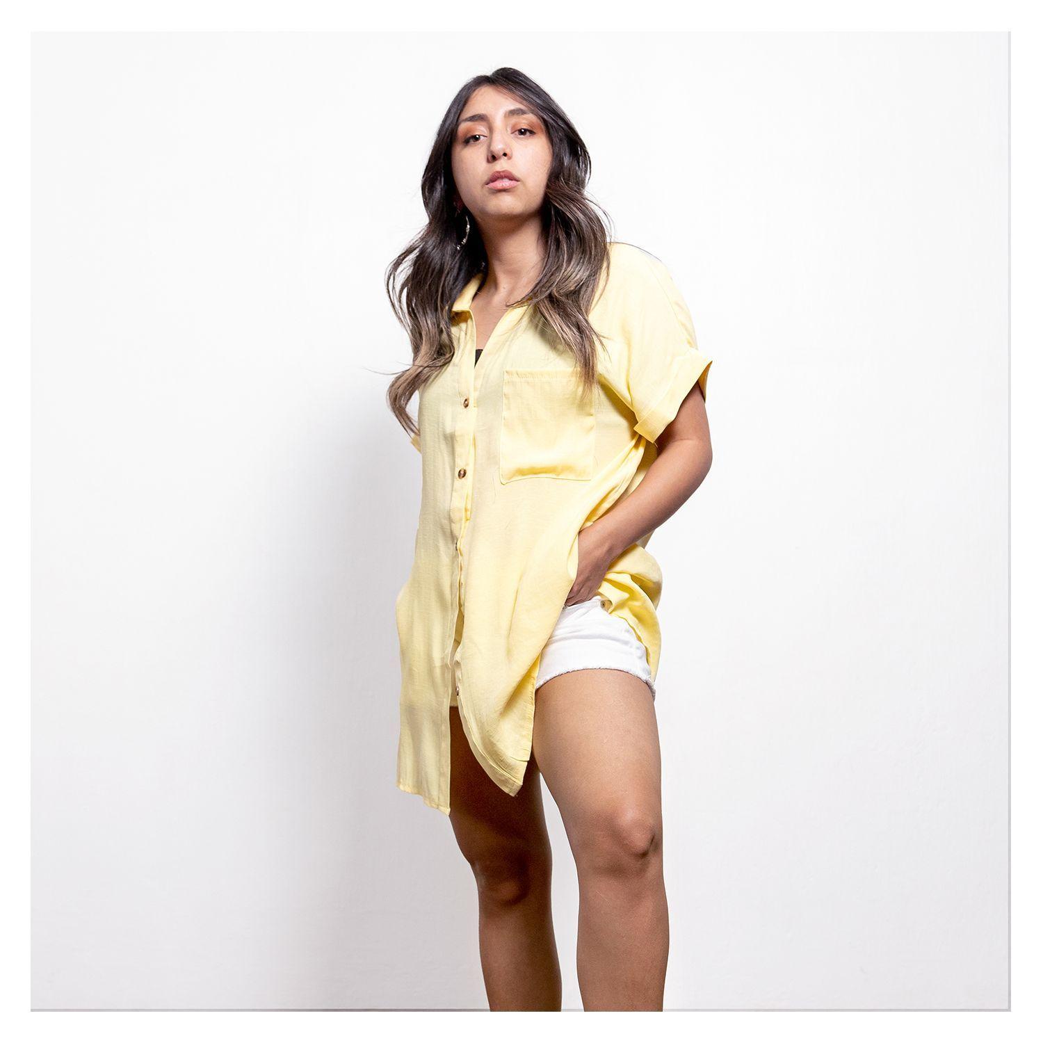 Camisa Tokio Manga Corta Amarilla-0