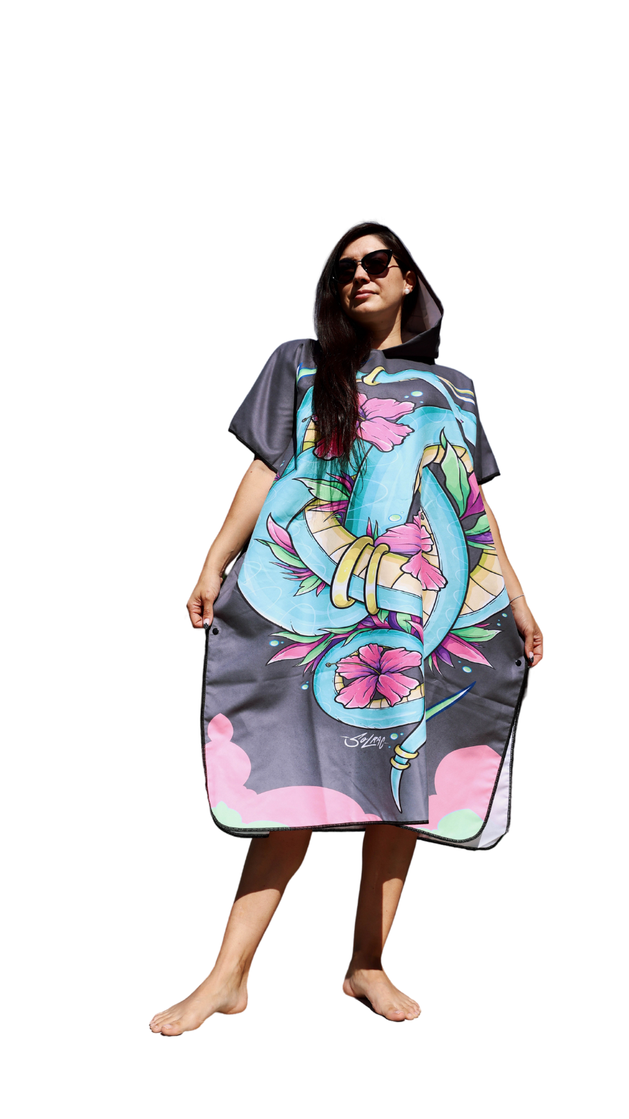 Poncho Microfibra SOLRAC negro-0