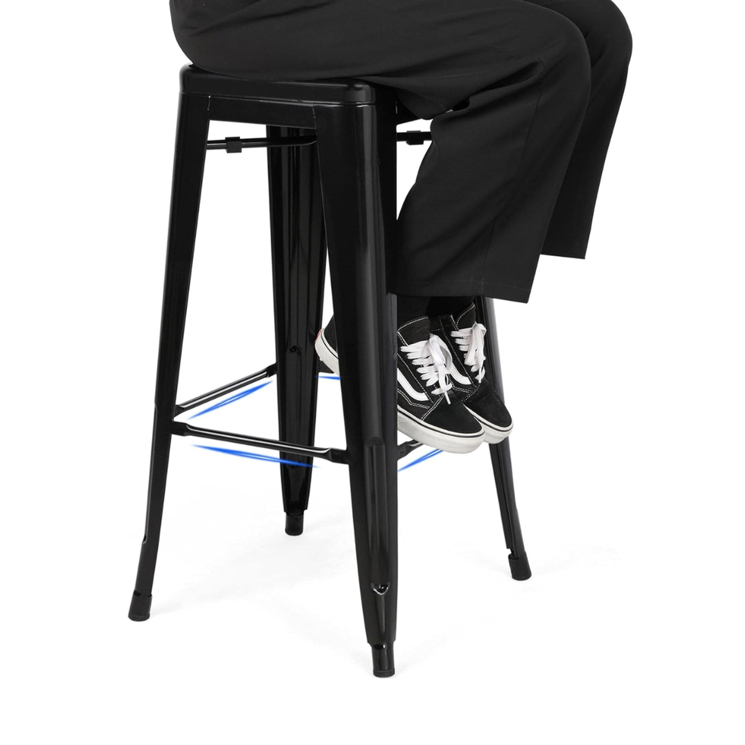 Taburete Tolix Negro de 77cm| Diseño Moderno | Apilable-3