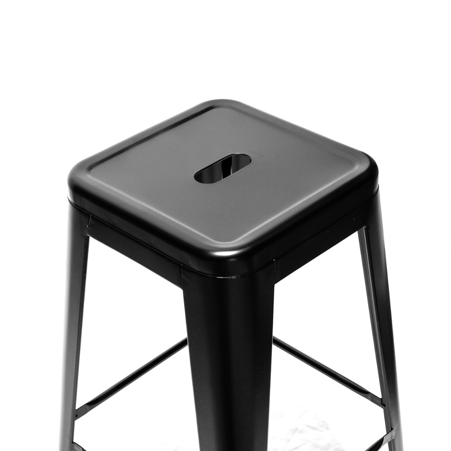 Taburete Tolix Negro de 77cm| Diseño Moderno | Apilable-4