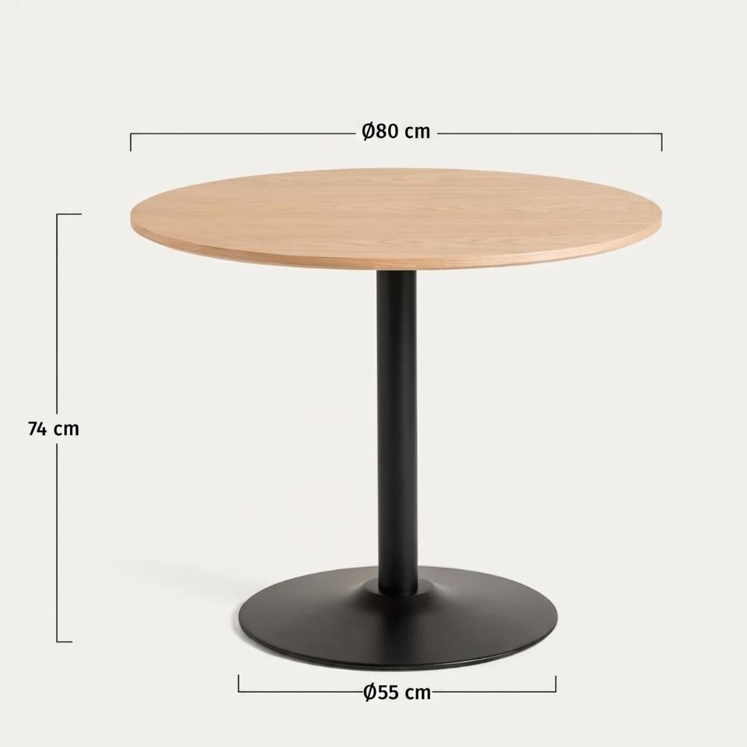 Mesa Redonda Letta Nórdica 80cm | Metal & MDF-1