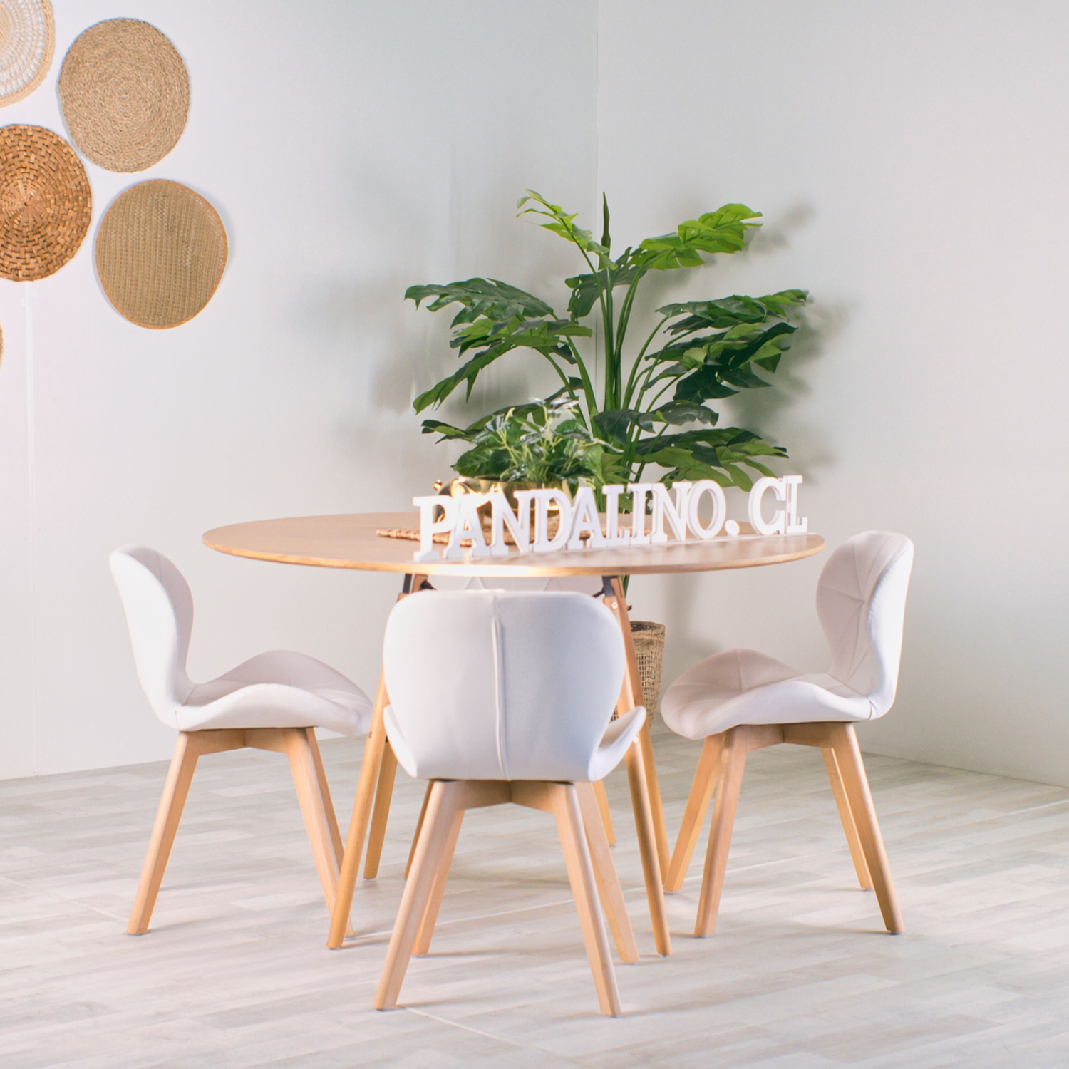 Comedor Mesa Shanna 100cm + 4 Sillones Rubik Color Blanco-2