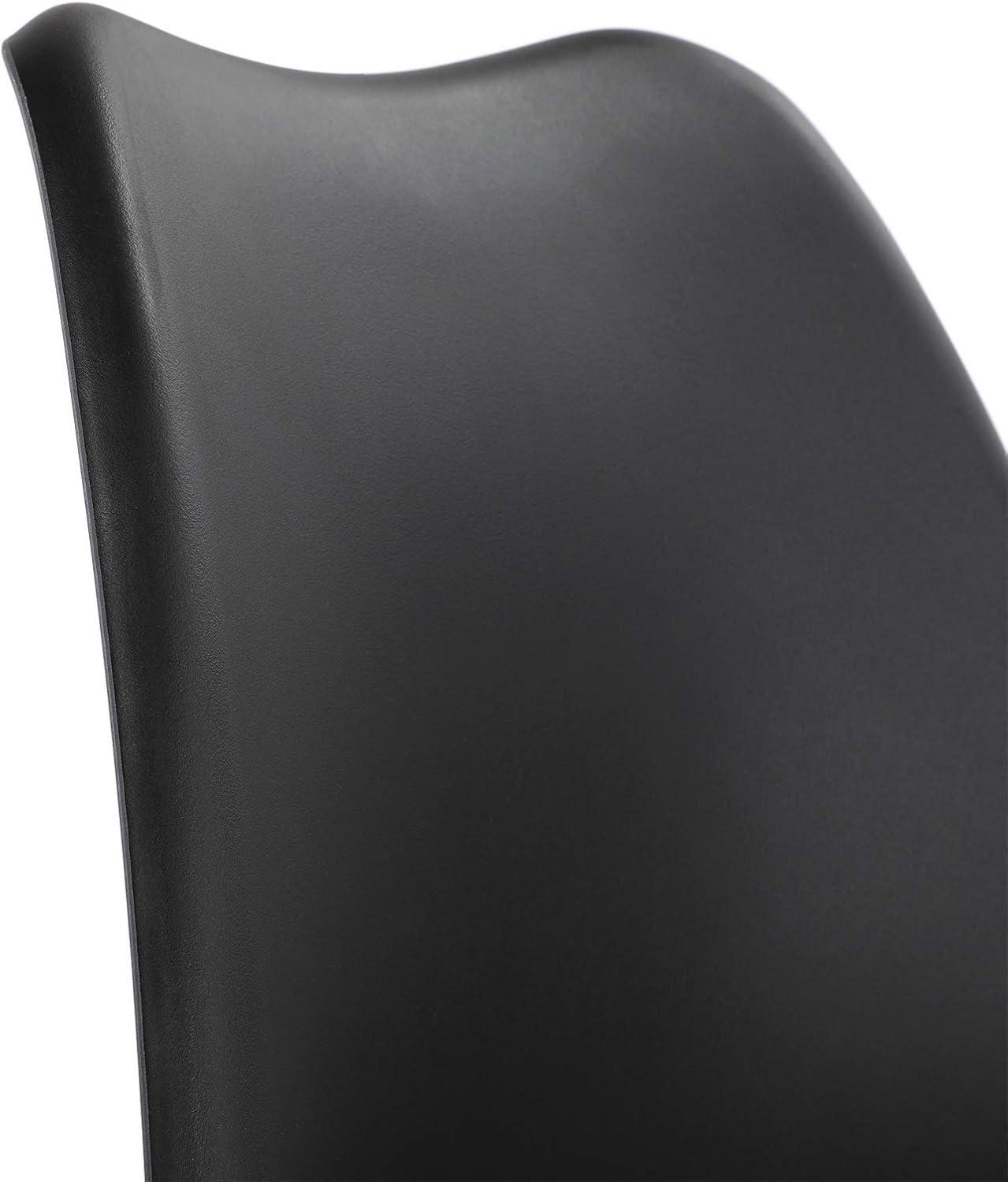 Comedor Mesa Tulip Redonda 80cm Blanca + 4 Sillas Tulip Negro-2