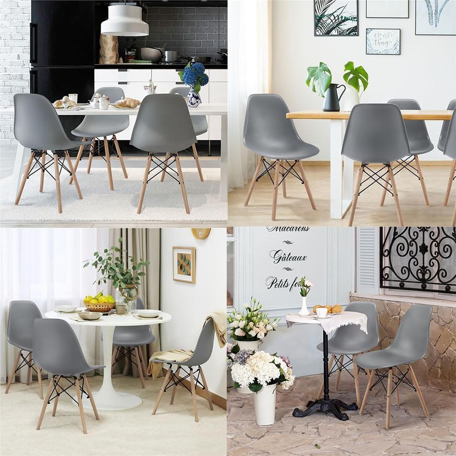 Pack 4 Sillas Eames Gris | Ideal Hogar y Oficina-3