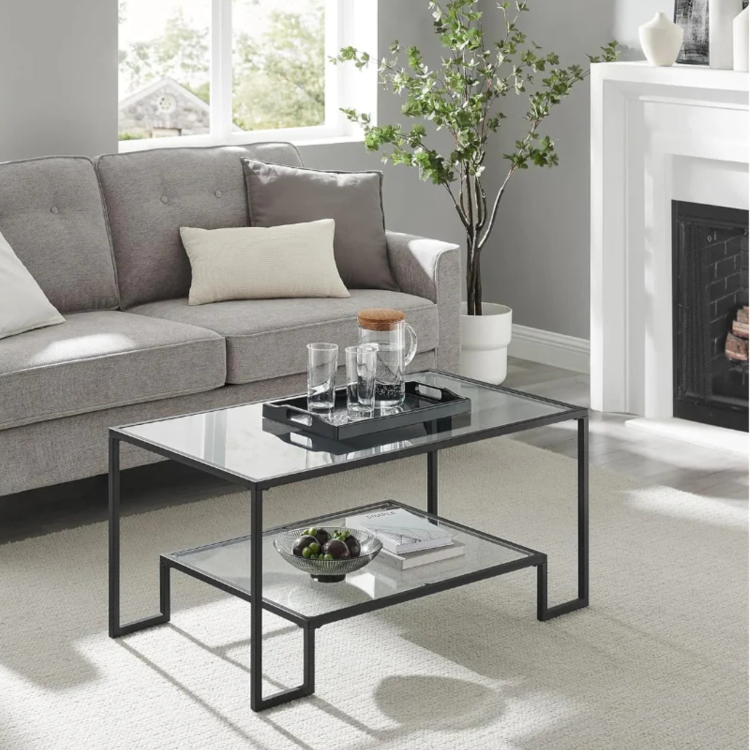 Mesa de Centro Landala | Vidrio y Fierro Negro-1