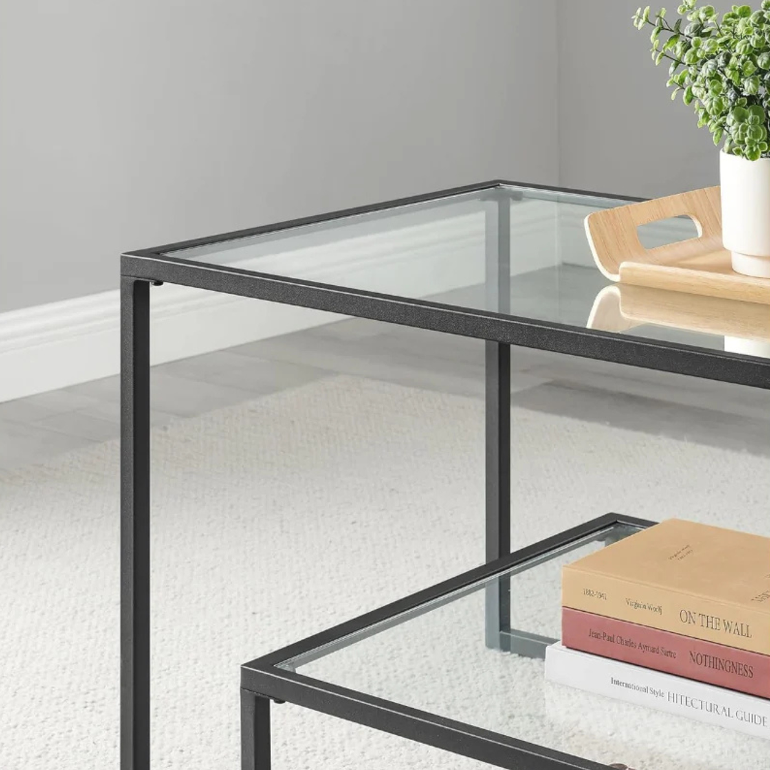 Mesa de Centro Landala | Vidrio y Fierro Negro-2