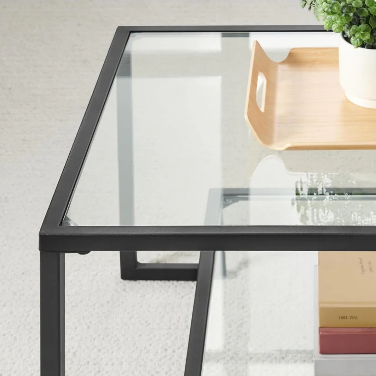 Mesa de Centro Landala | Vidrio y Fierro Negro-3