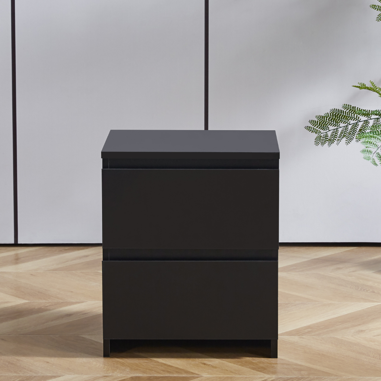 Velador Damián: Minimalista, 2 cajones, diseño moderno-4