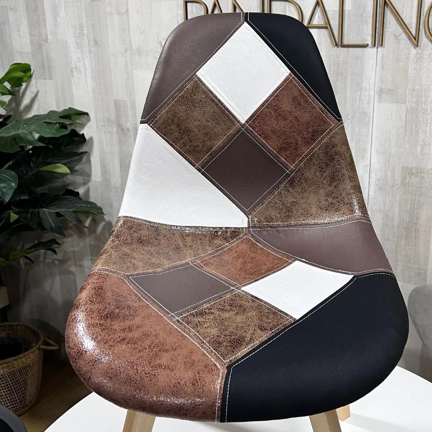 Pack 4 Silla Patchwork Da Vinci | Ecocuero Café-2