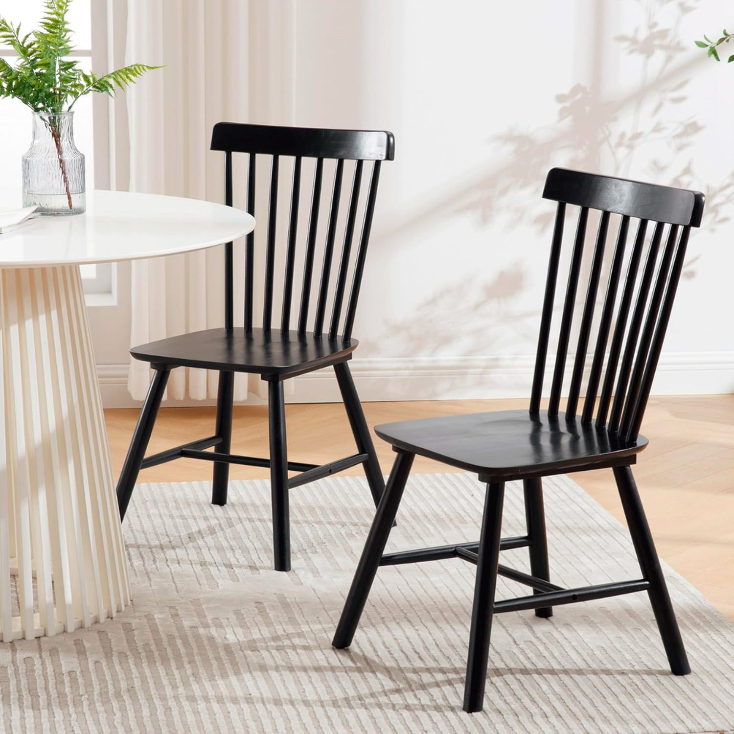Pack 4 Silla Windsor | Madera Negra | Moderna y Duradera-6