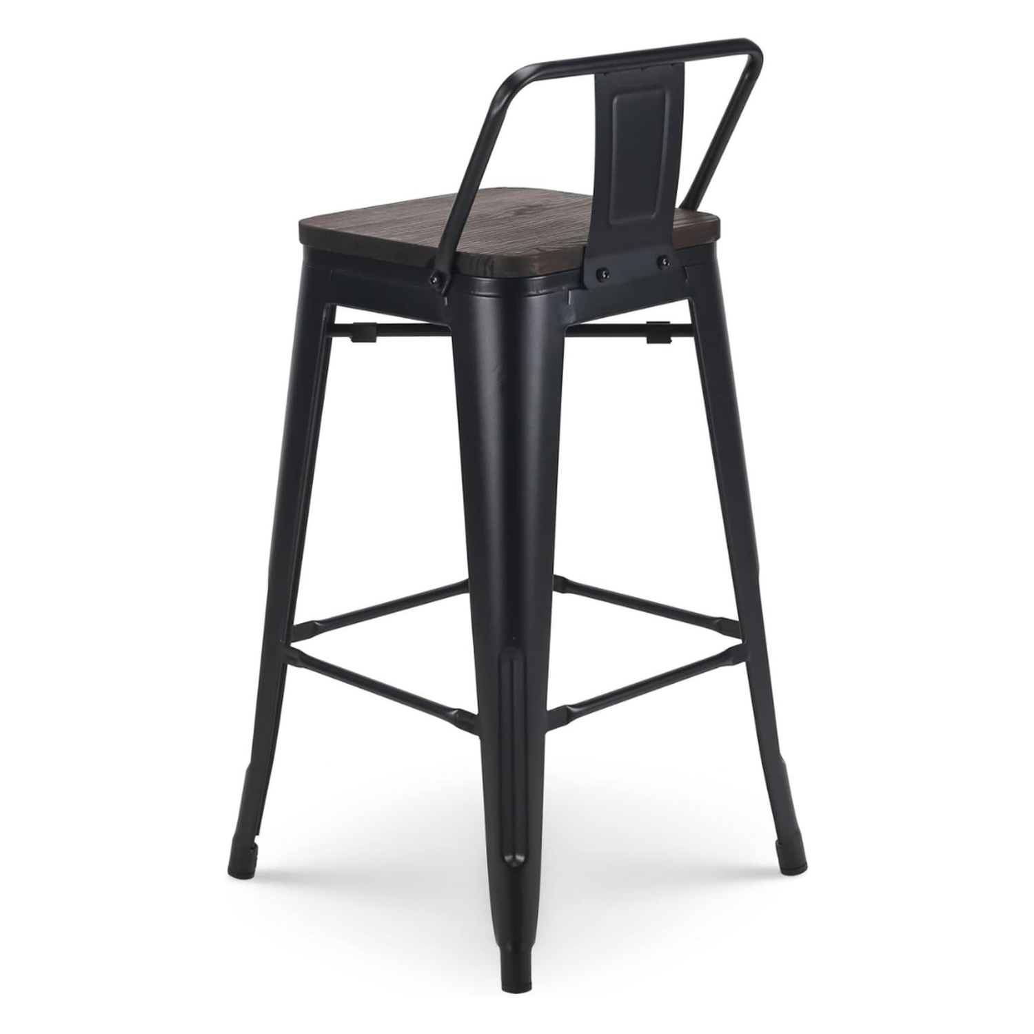 Pack 4 Taburetes de Bar Tolix Negro 77 cm (madera Oscura)| Bar| Cocina-4