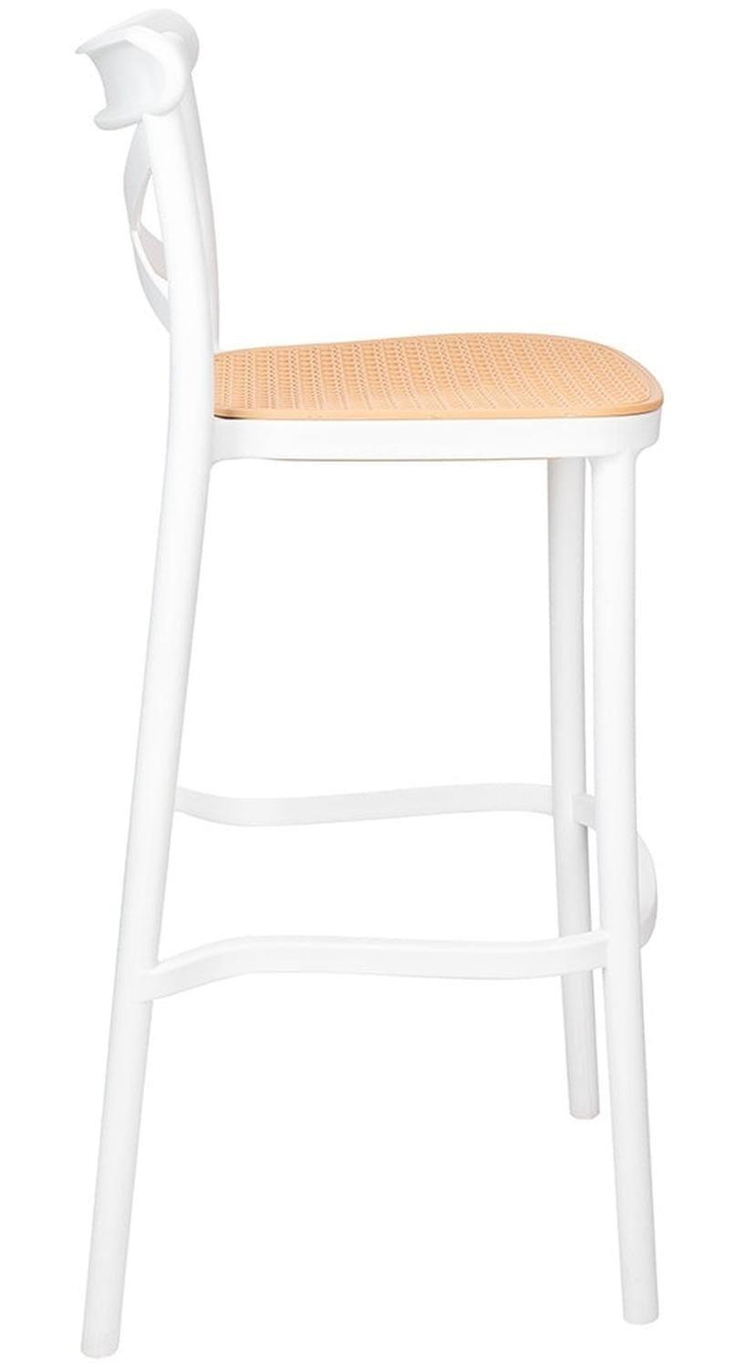 Pack 4 Taburetes Bar & Terraza Valentino 75 cm | Blanco | Exterior-6