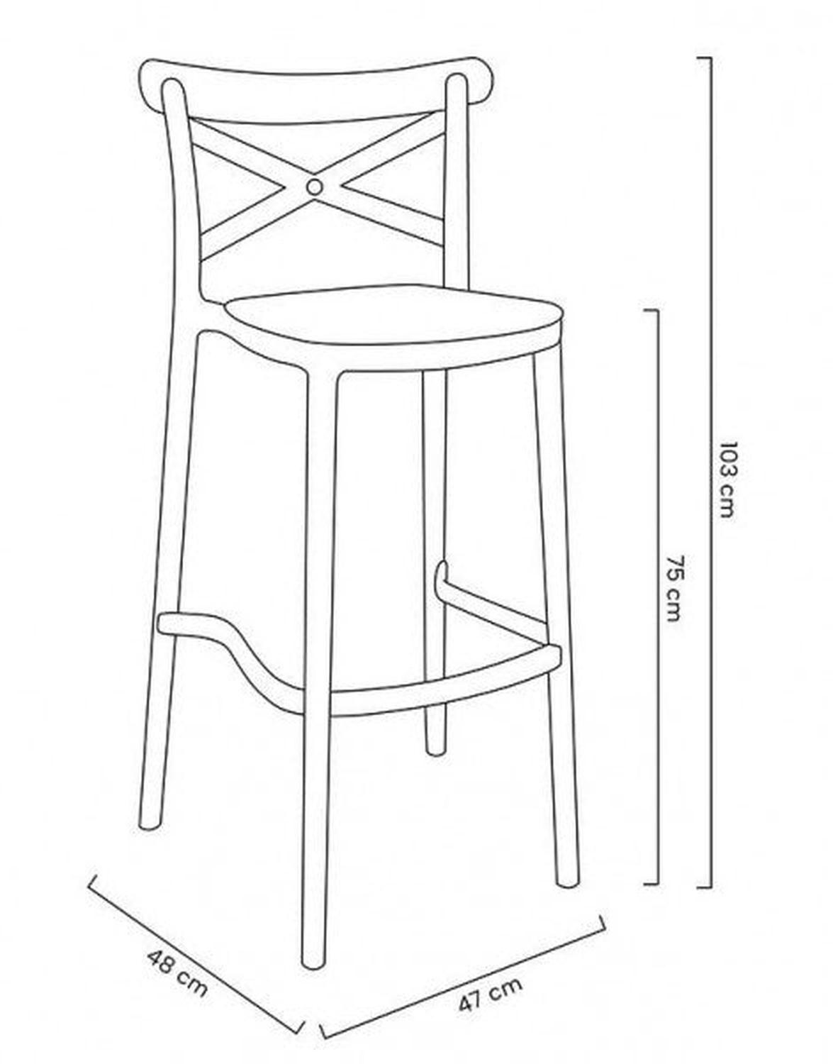 Pack 4 Taburetes Bar & Terraza Valentino 75 cm | Blanco | Exterior-8
