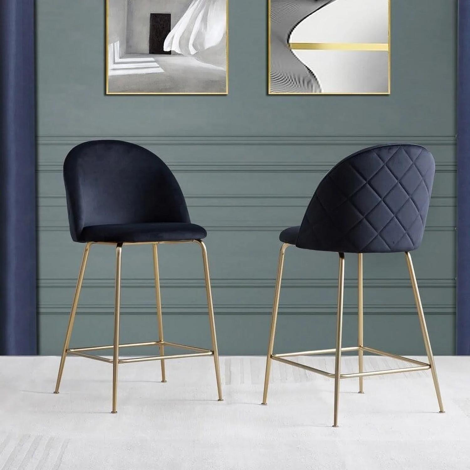 Taburete Maya Grey Velvet de 66cm negro: Confort| Estilo ️-2